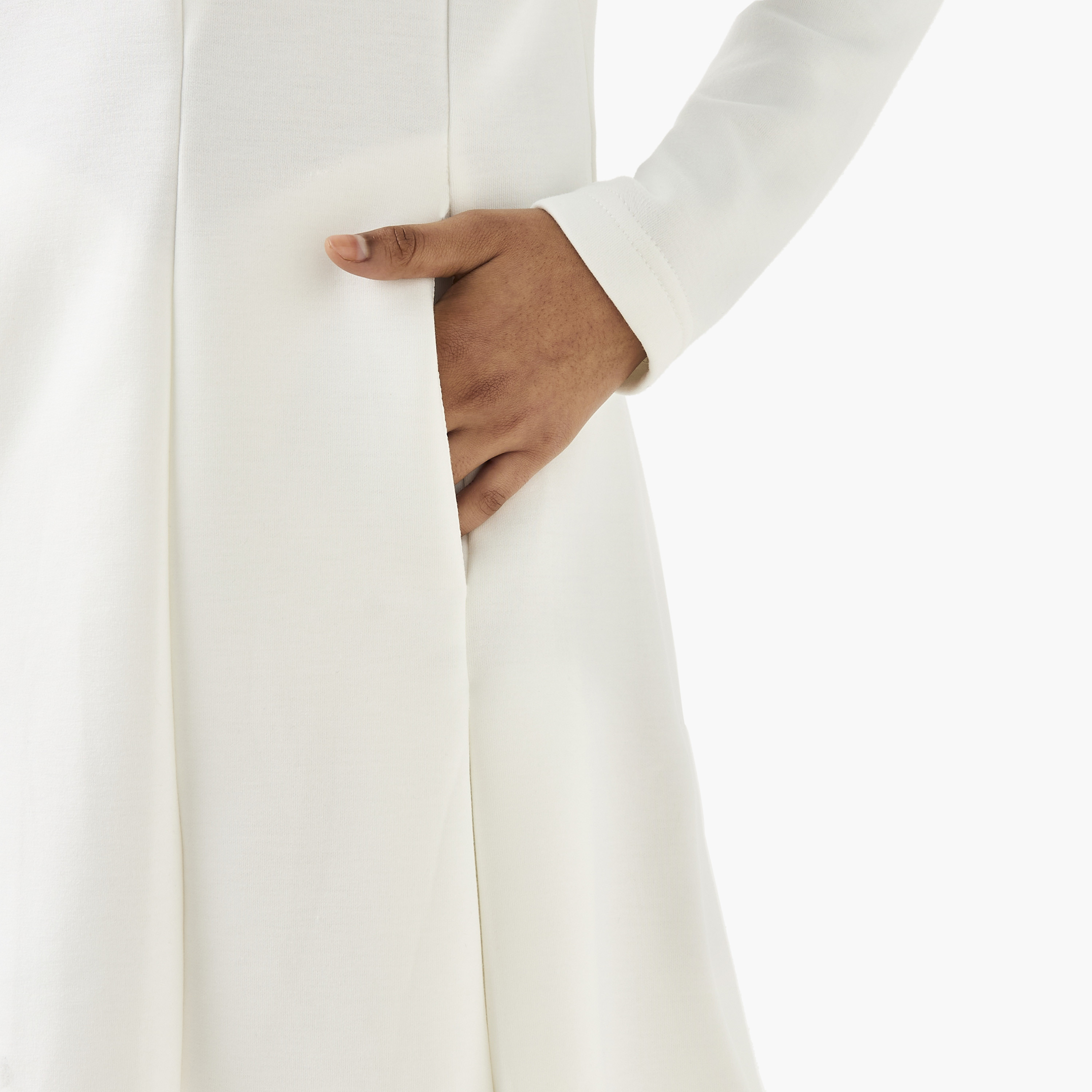 Kappa Solid A-line Collared Dress with Long Sleeves and Pockets-girls-clothing-dressesandjumpsuits-image-5