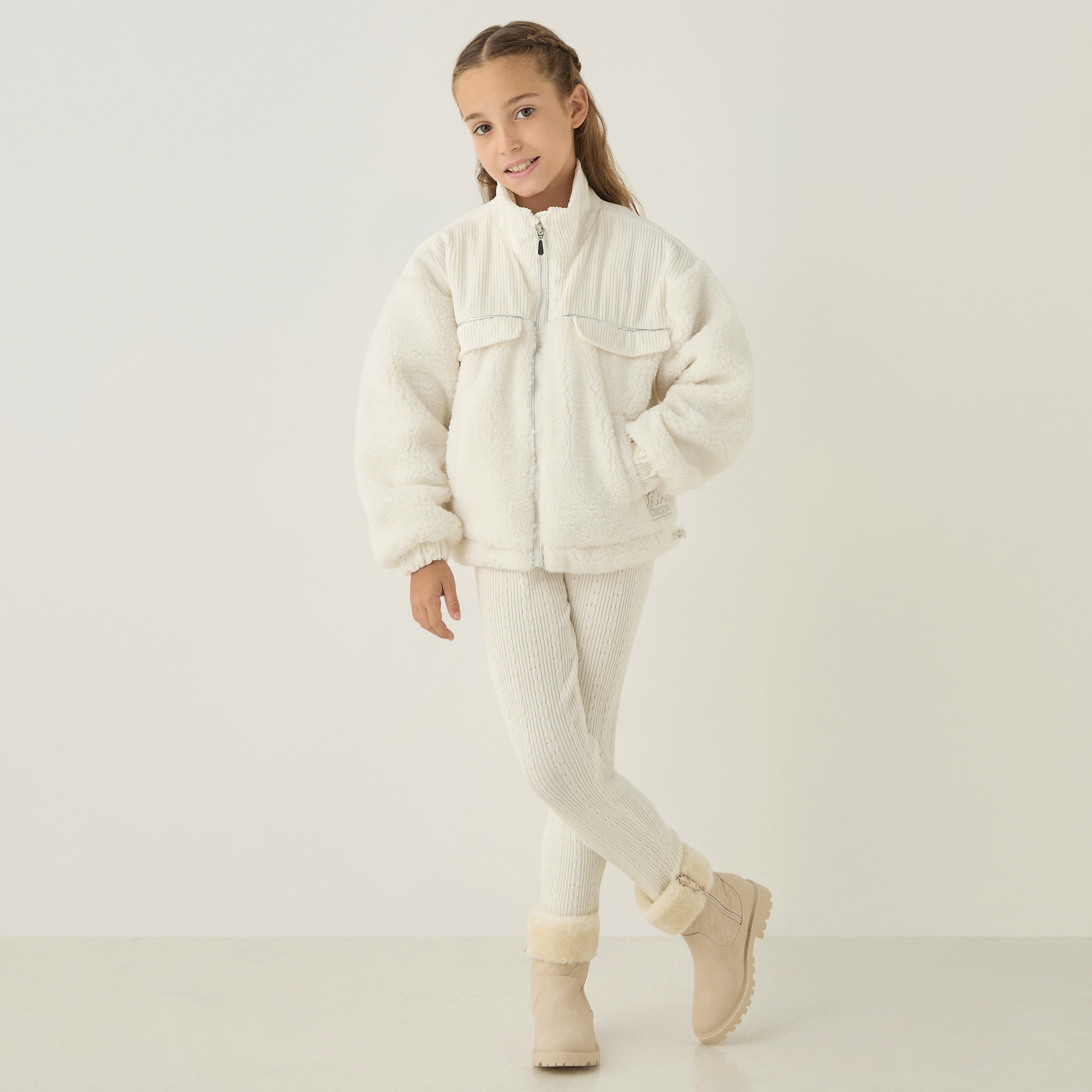 Kappa Logo Detail Long Sleeves Heavy Jacket with Zip Closure and Pockets-girls-clothing-jacketsandcoats-image-2