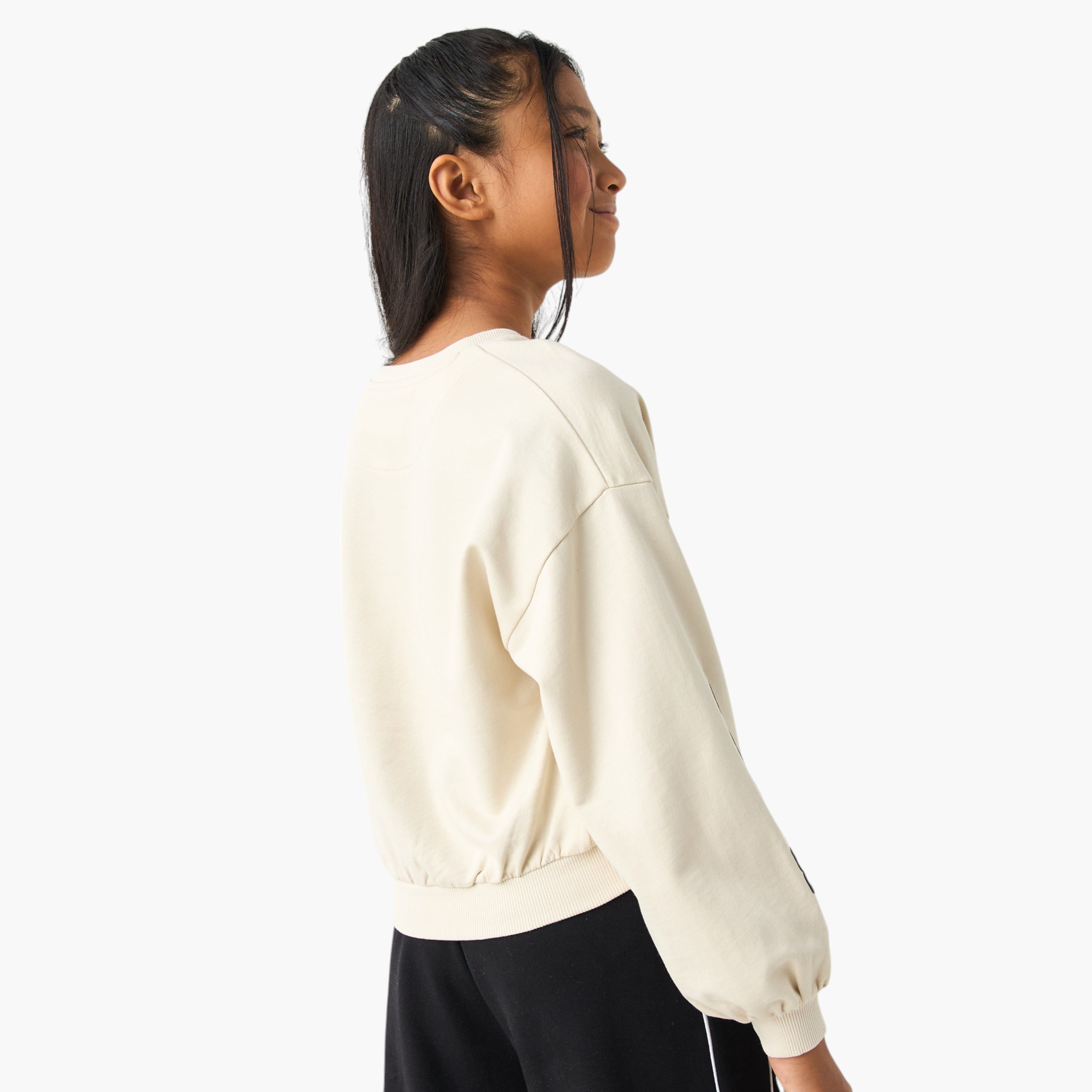 Kappa Logo Print Pullover with Crew Neck and Long Sleeves-sports-girls-clothing-tops-image-3
