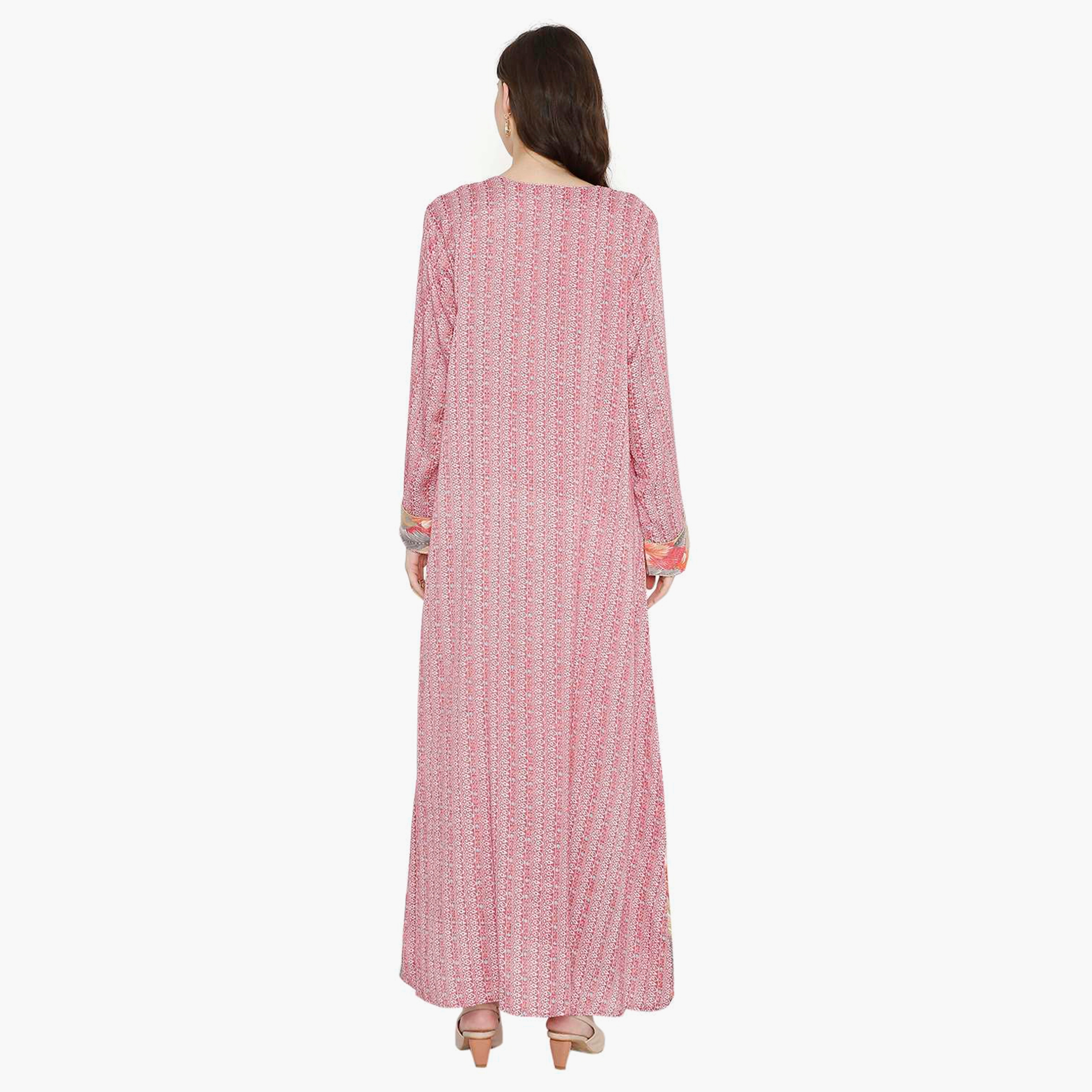جلابية نسائية بفتحة رقبة دائرية وأزرار من هانا آند سارة-women-arabicclothing-jalabiyas-image-10