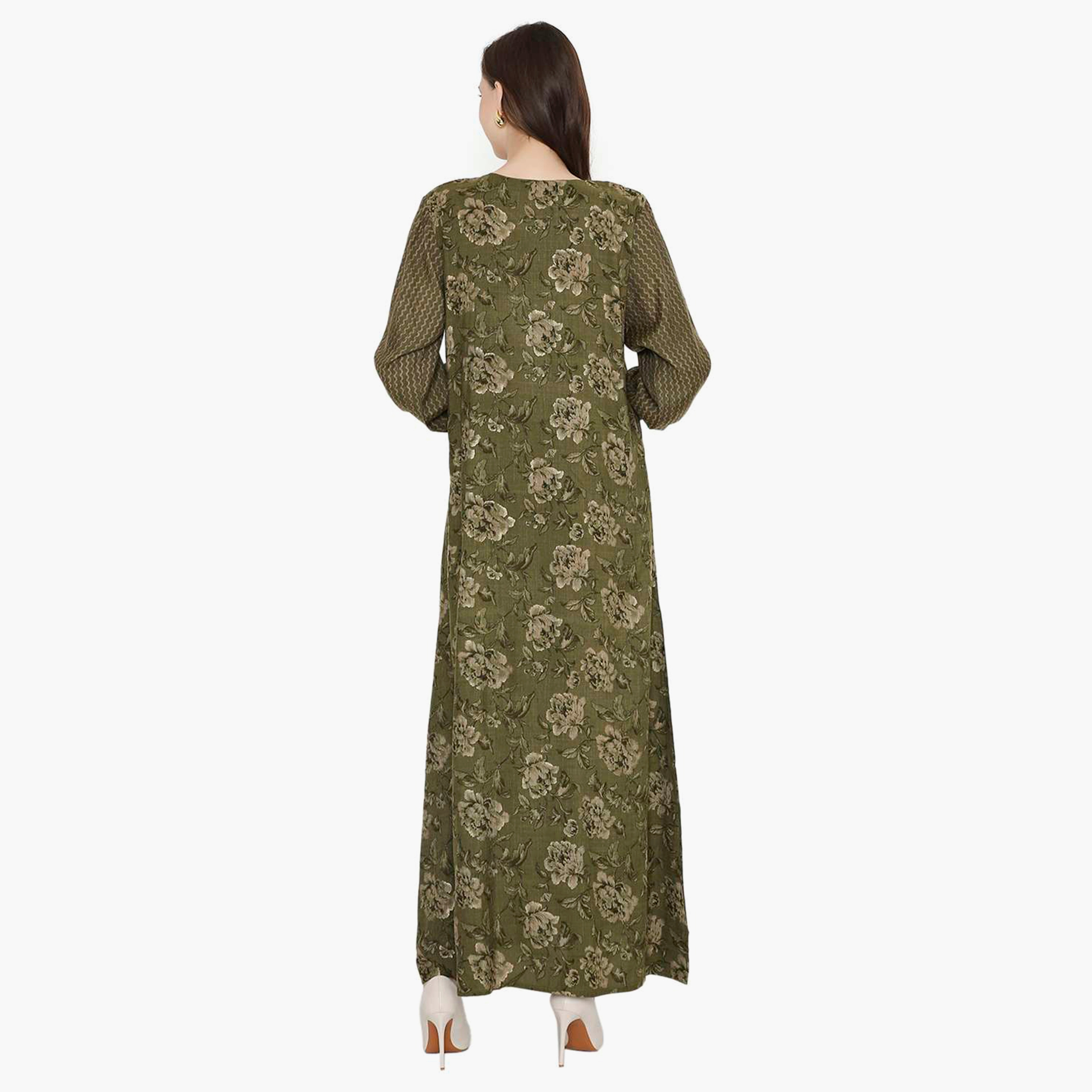 جلابية نسائية مزينة بأحجار الراين وفتحة رقبة مفتوحة من هانا آند سارة-women-arabicclothing-jalabiyas-image-5