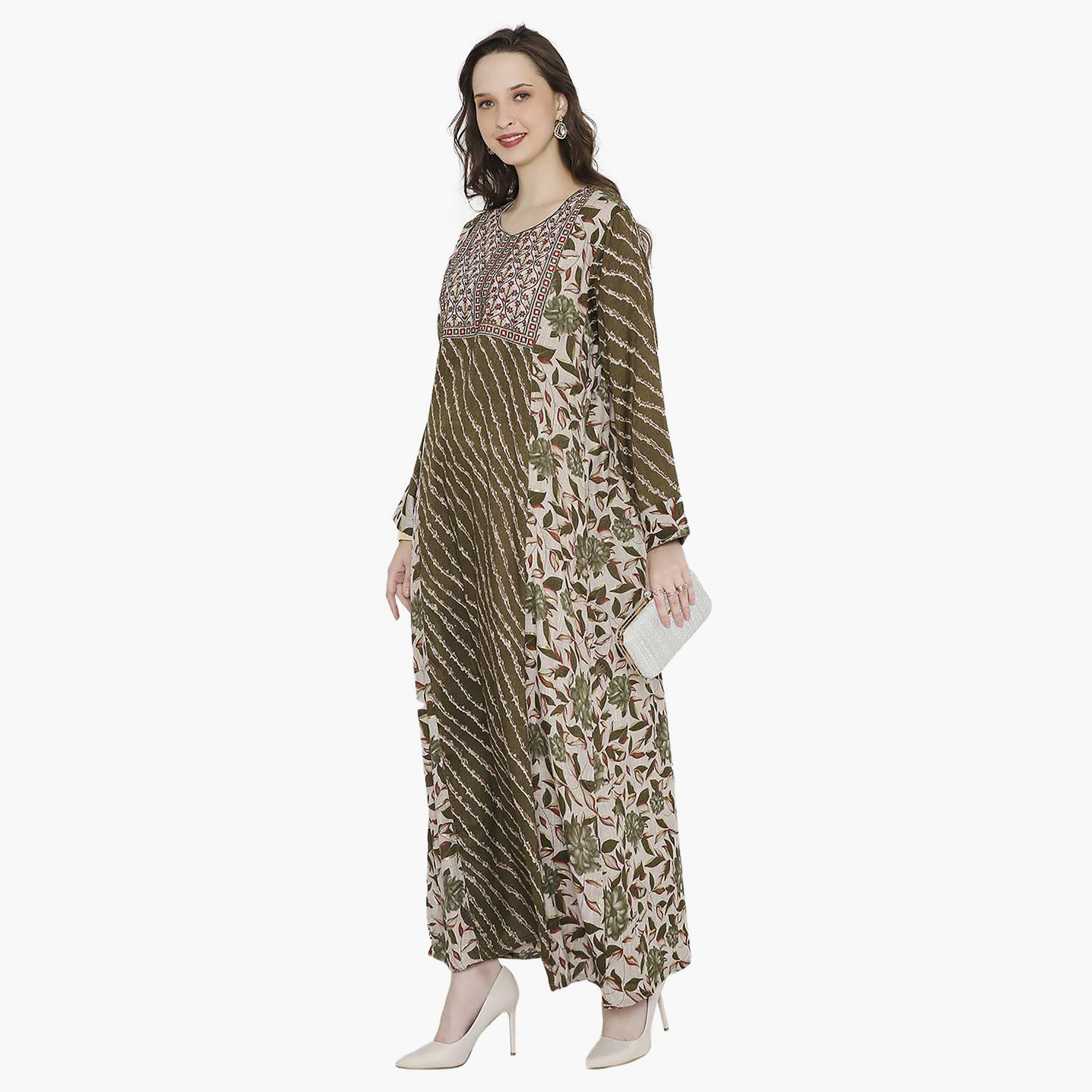 جلابية نسائية مطرزة بعقدة عنق من هانا آند سارة-women-arabicclothing-jalabiyas-image-4