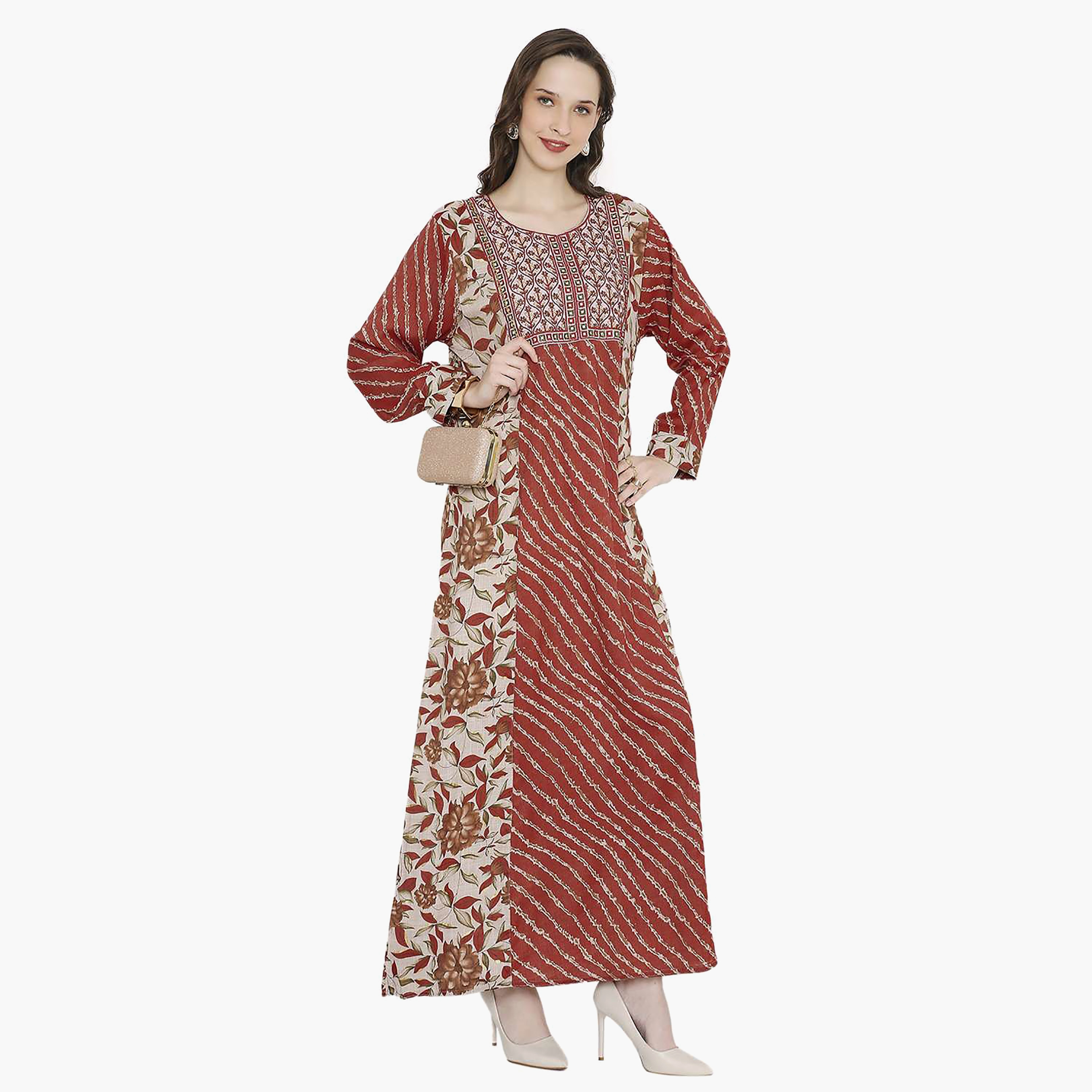 جلابية نسائية مطرزة بعقدة عنق من هانا آند سارة-women-arabicclothing-jalabiyas-image-8