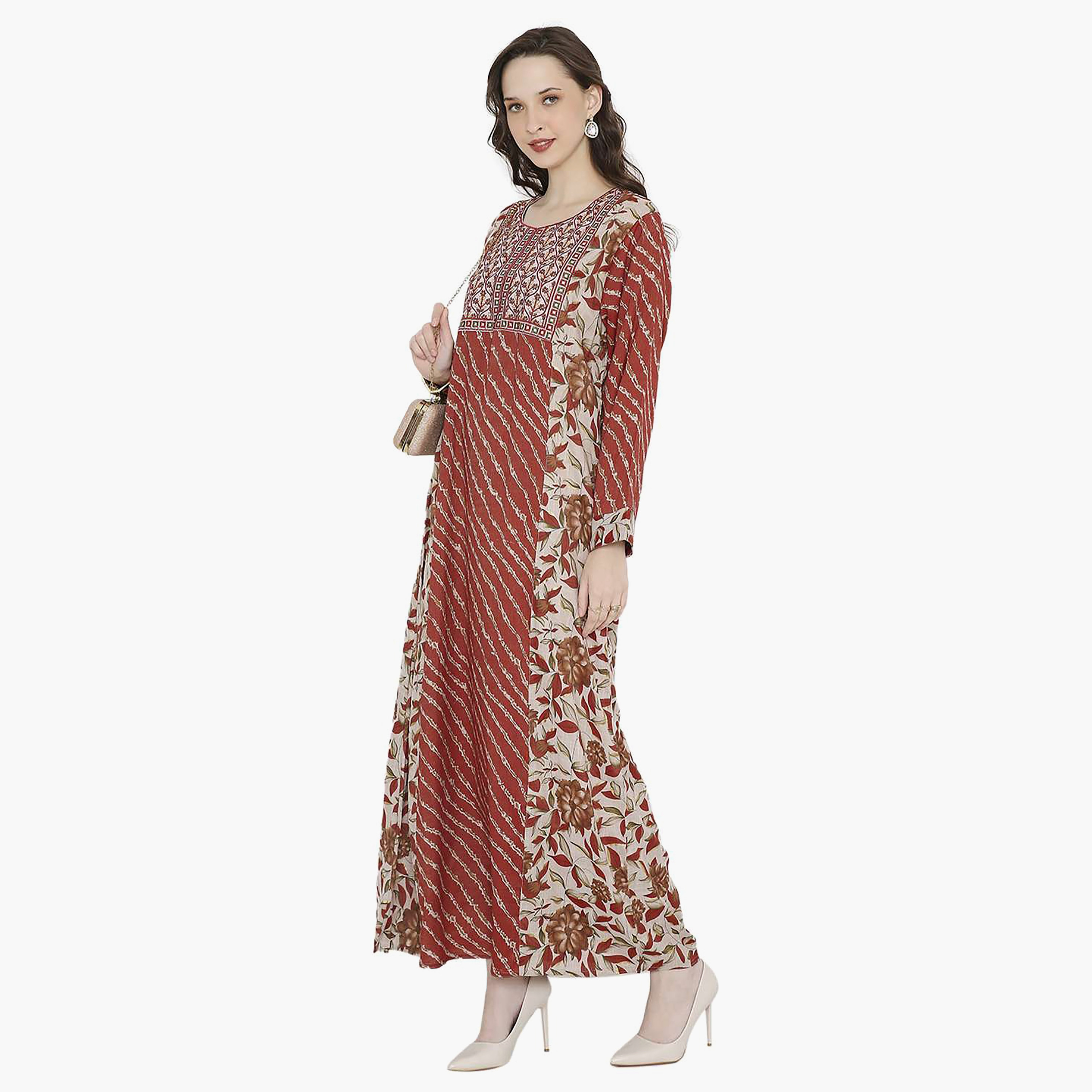 جلابية نسائية مطرزة بعقدة عنق من هانا آند سارة-women-arabicclothing-jalabiyas-image-9