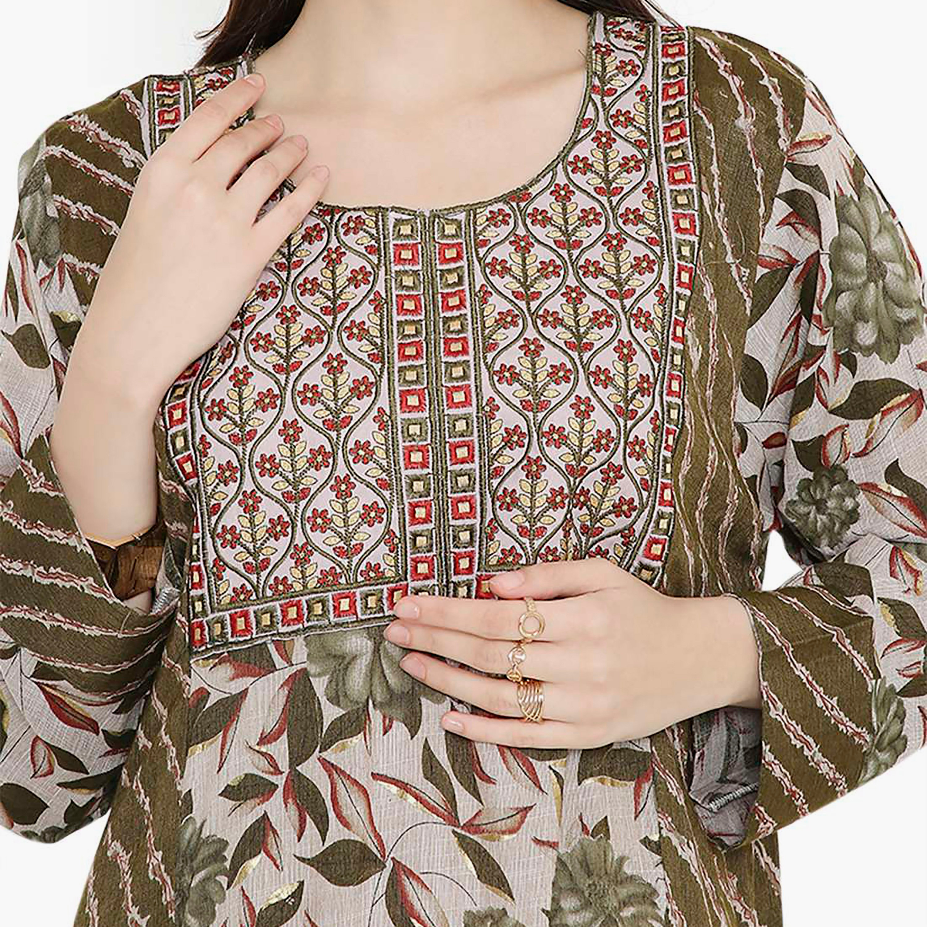 جلابية نسائية مطرزة بعقدة عنق من هانا آند سارة-women-arabicclothing-jalabiyas-image-2