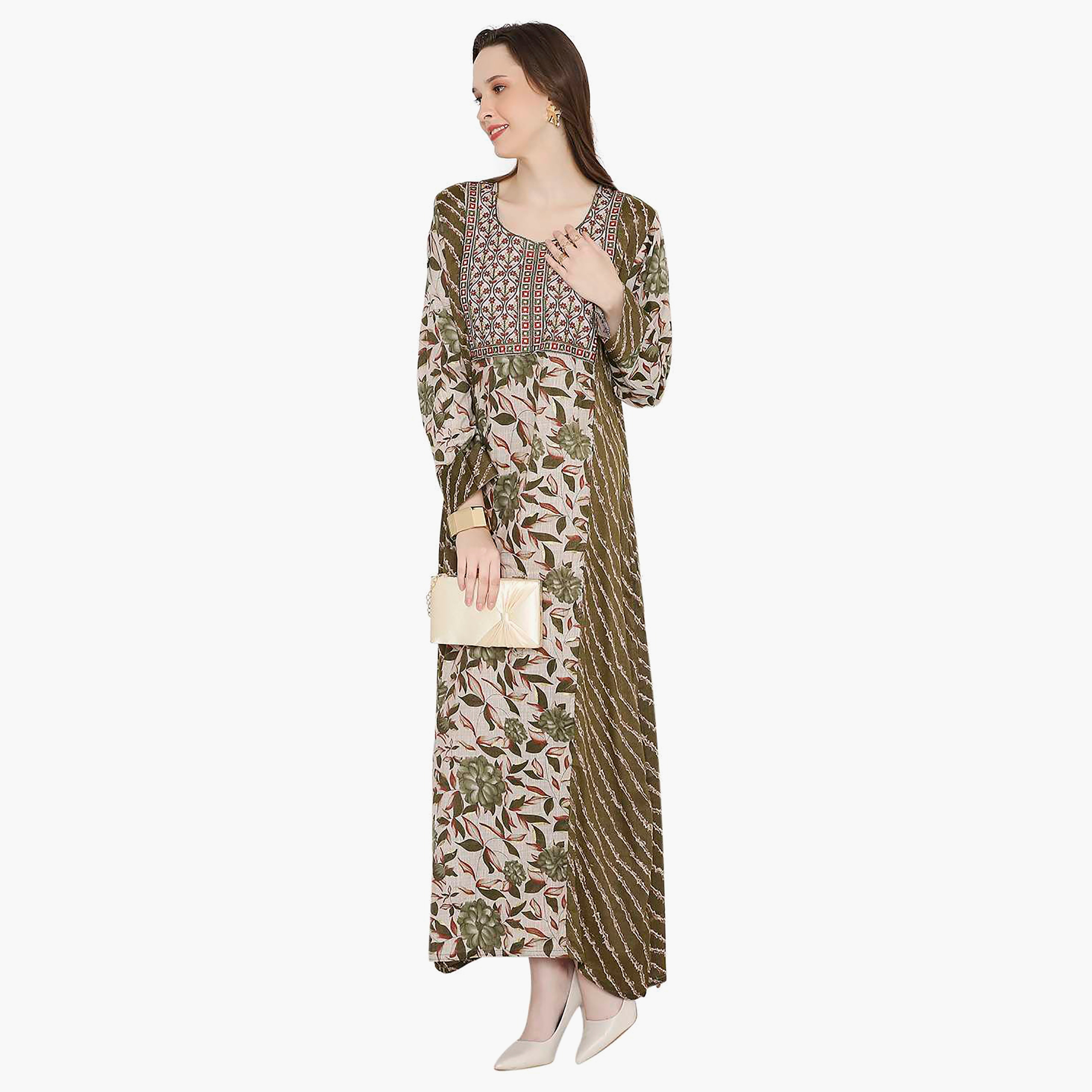 جلابية نسائية مطرزة بعقدة عنق من هانا آند سارة-women-arabicclothing-jalabiyas-image-3