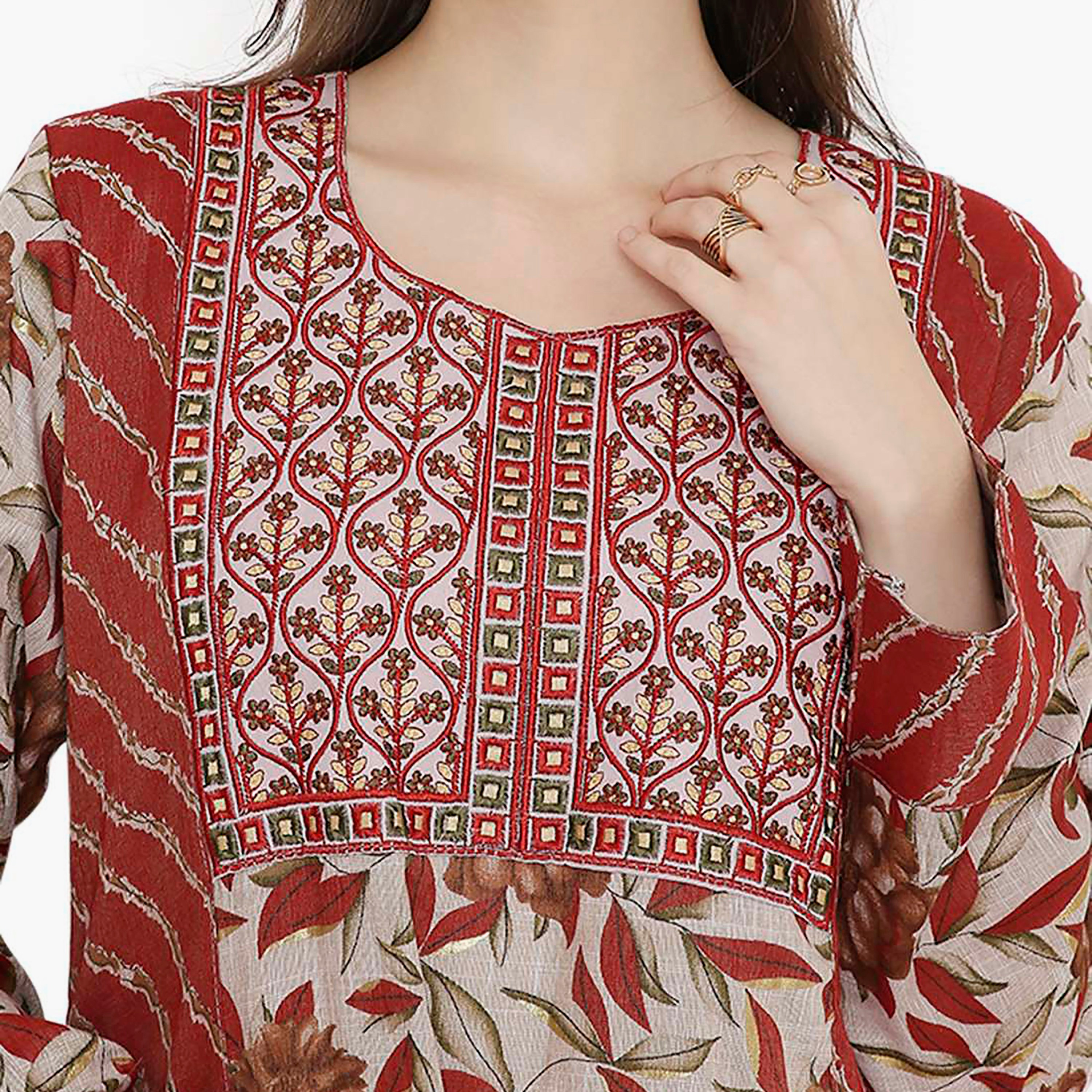 جلابية نسائية مطرزة بعقدة عنق من هانا آند سارة-women-arabicclothing-jalabiyas-image-7