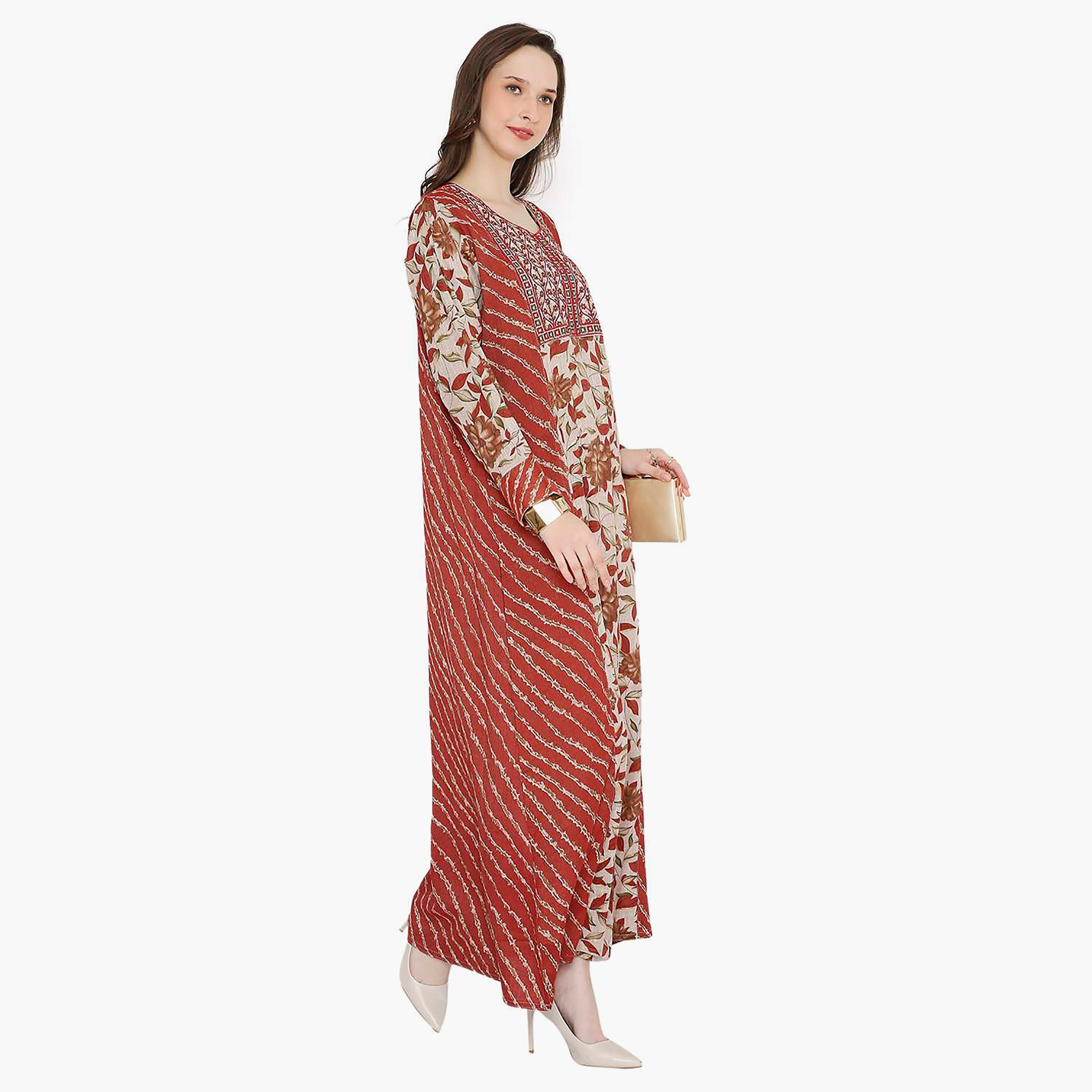 جلابية نسائية مطرزة بعقدة عنق من هانا آند سارة-women-arabicclothing-jalabiyas-image-9