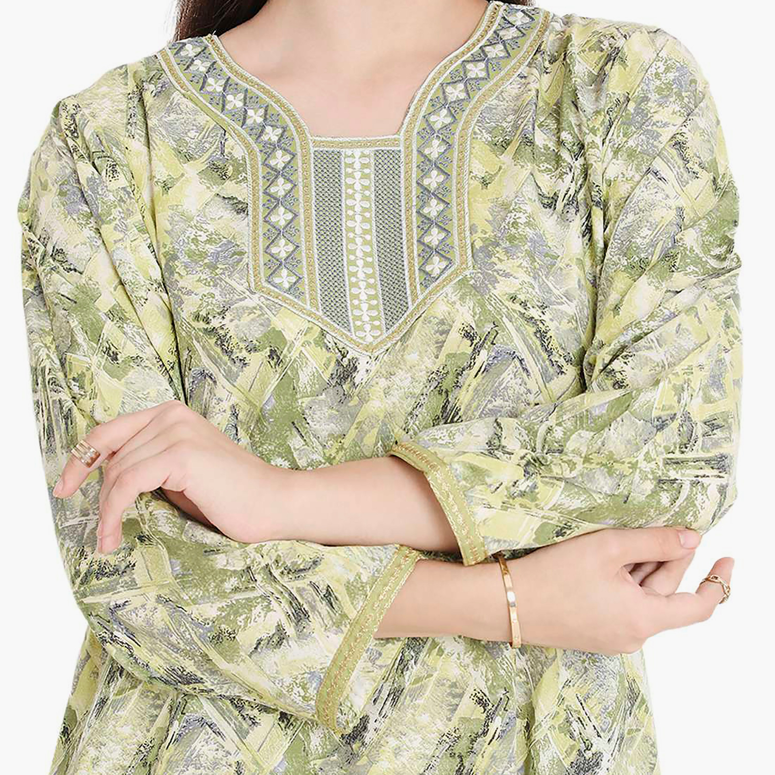 جلابية نسائية مطرزة بعقدة عنق من هانا آند سارة-women-arabicclothing-jalabiyas-image-2