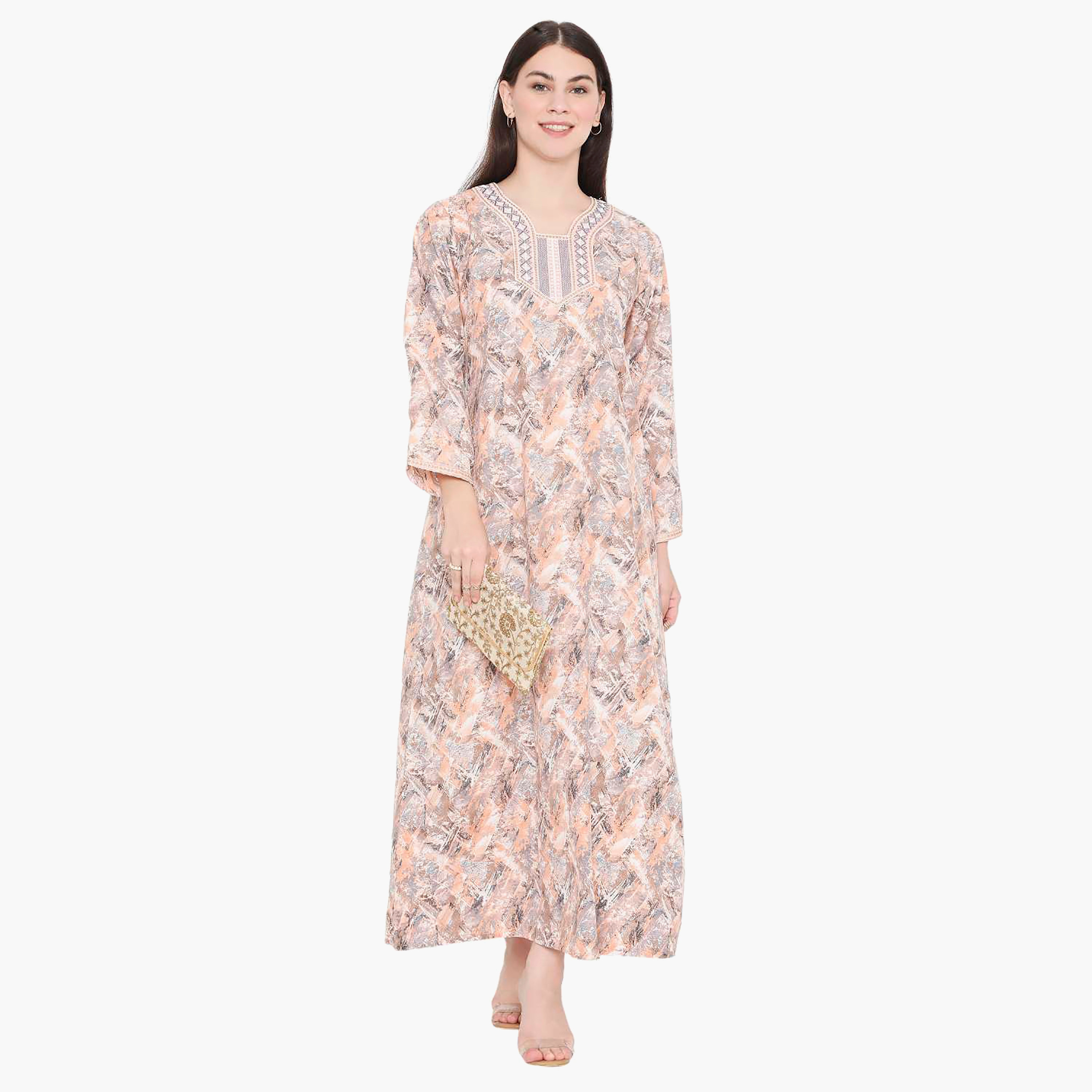 جلابية نسائية مطرزة بعقدة عنق من هانا آند سارة-women-arabicclothing-jalabiyas-image-6
