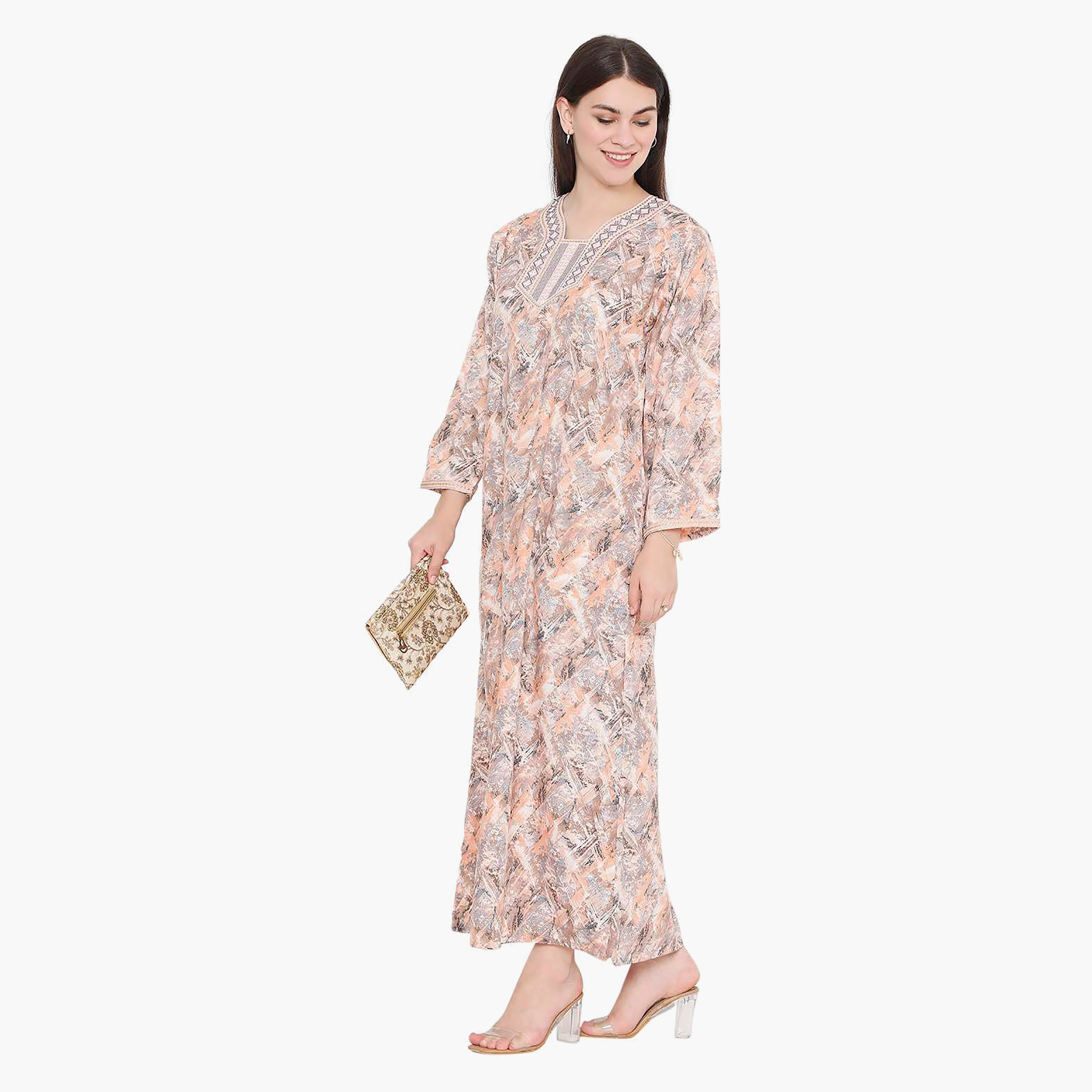 جلابية نسائية مطرزة بعقدة عنق من هانا آند سارة-women-arabicclothing-jalabiyas-image-9