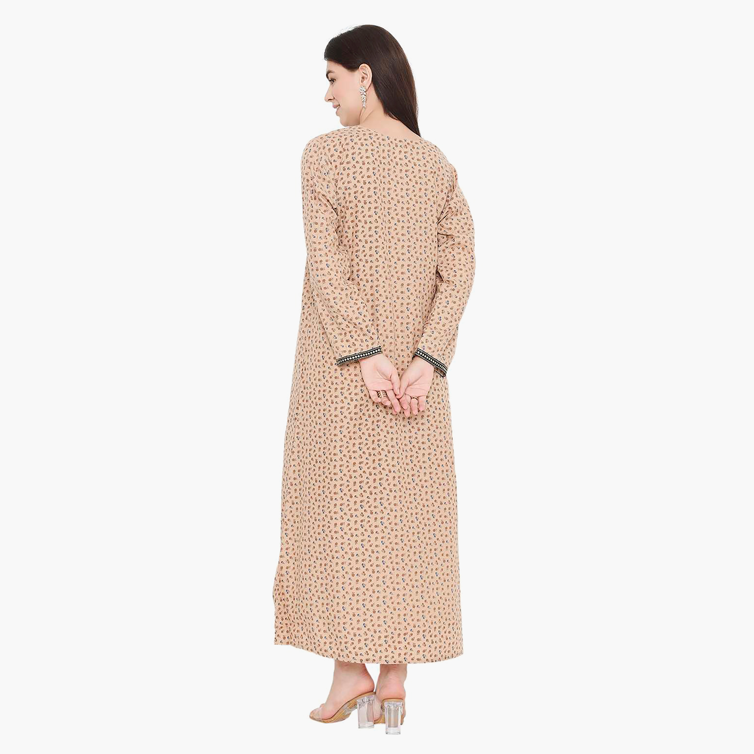 جلابية نسائية مطرزة بالزهور وعقدة عنق من هانا آند سارة-women-arabicclothing-jalabiyas-image-5