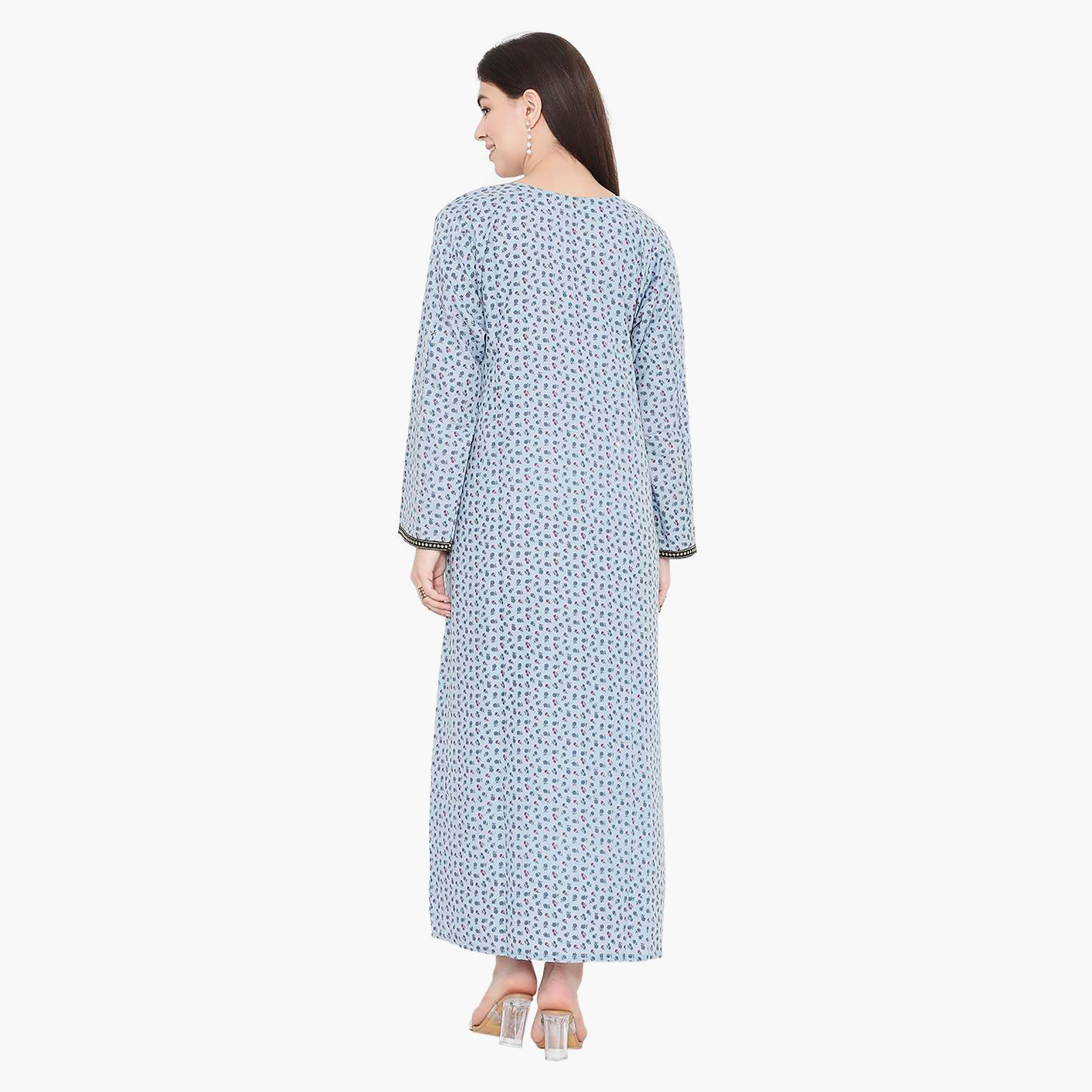 جلابية نسائية مطرزة بالزهور وعقدة عنق من هانا آند سارة-women-arabicclothing-jalabiyas-image-10