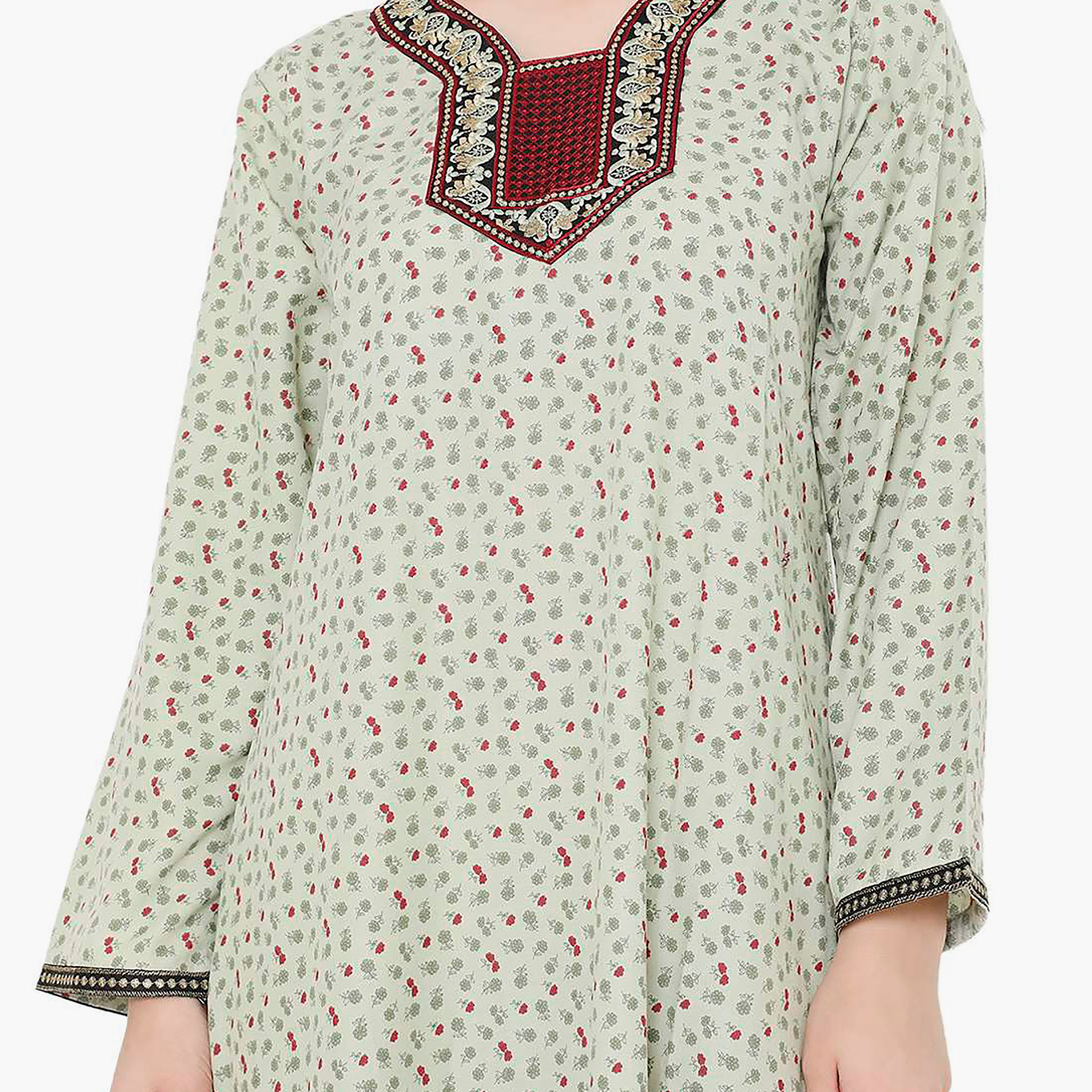جلابية نسائية مطرزة بالزهور وعقدة عنق من هانا آند سارة-women-arabicclothing-jalabiyas-image-12