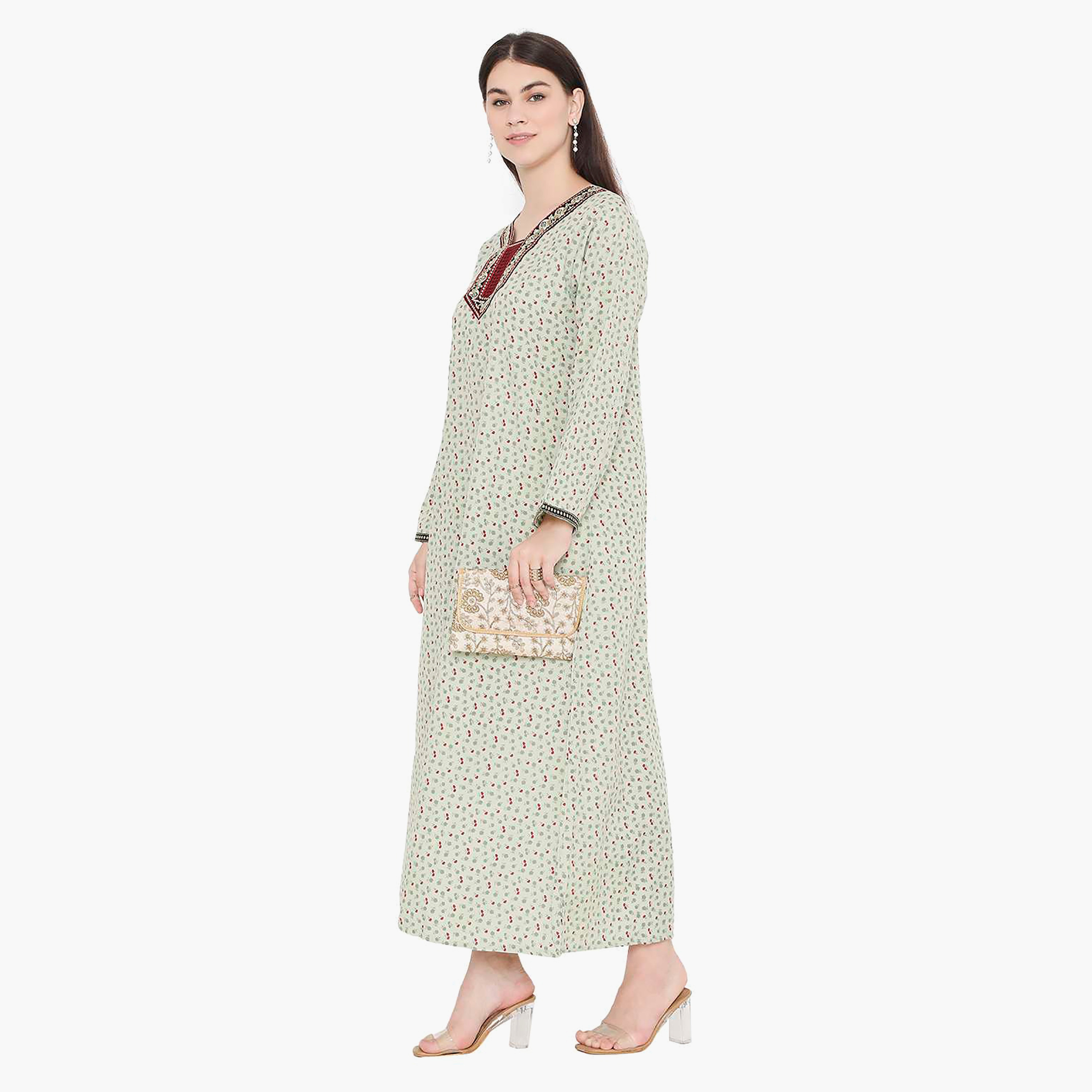 جلابية نسائية مطرزة بالزهور وعقدة عنق من هانا آند سارة-women-arabicclothing-jalabiyas-image-13