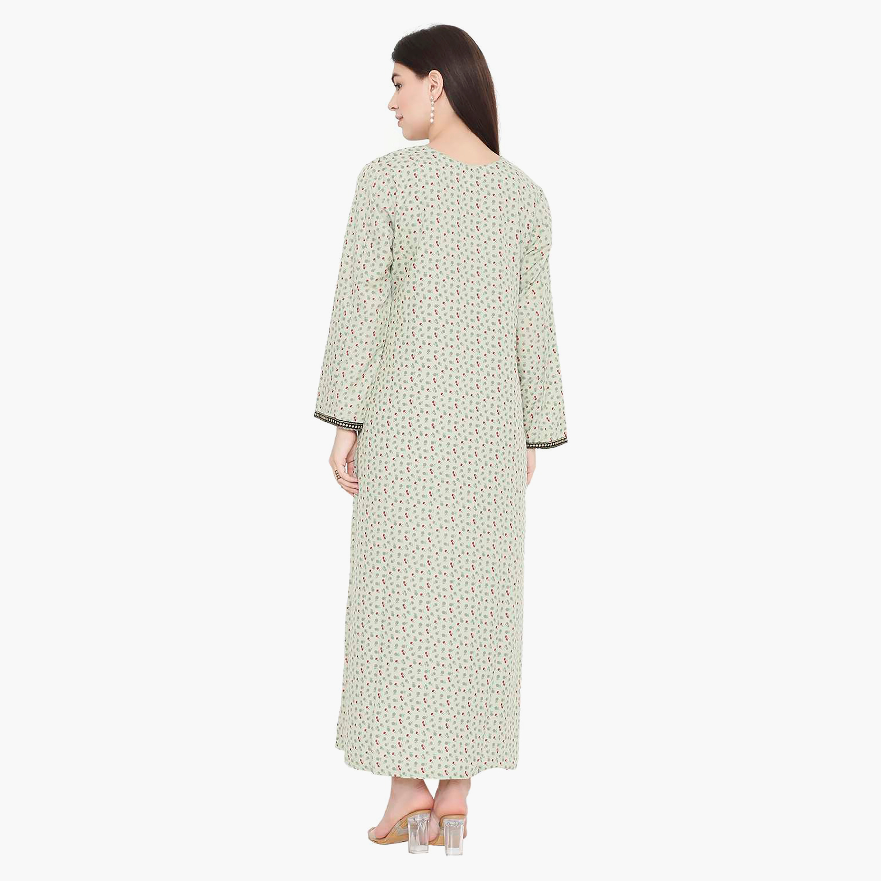 جلابية نسائية مطرزة بالزهور وعقدة عنق من هانا آند سارة-women-arabicclothing-jalabiyas-image-15