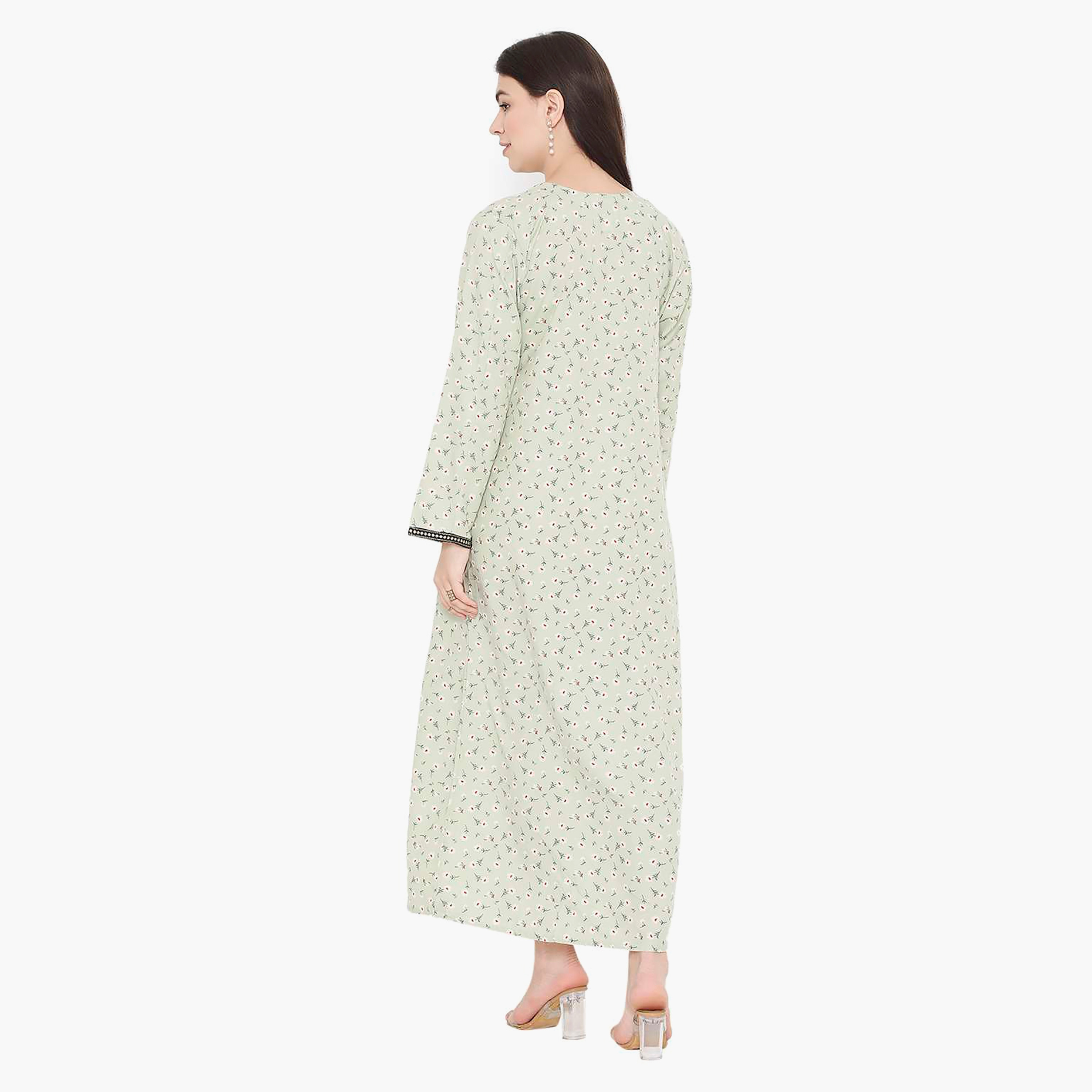 جلابية نسائية مطرزة بالزهور وعقدة عنق من هانا آند سارة-women-arabicclothing-jalabiyas-image-15