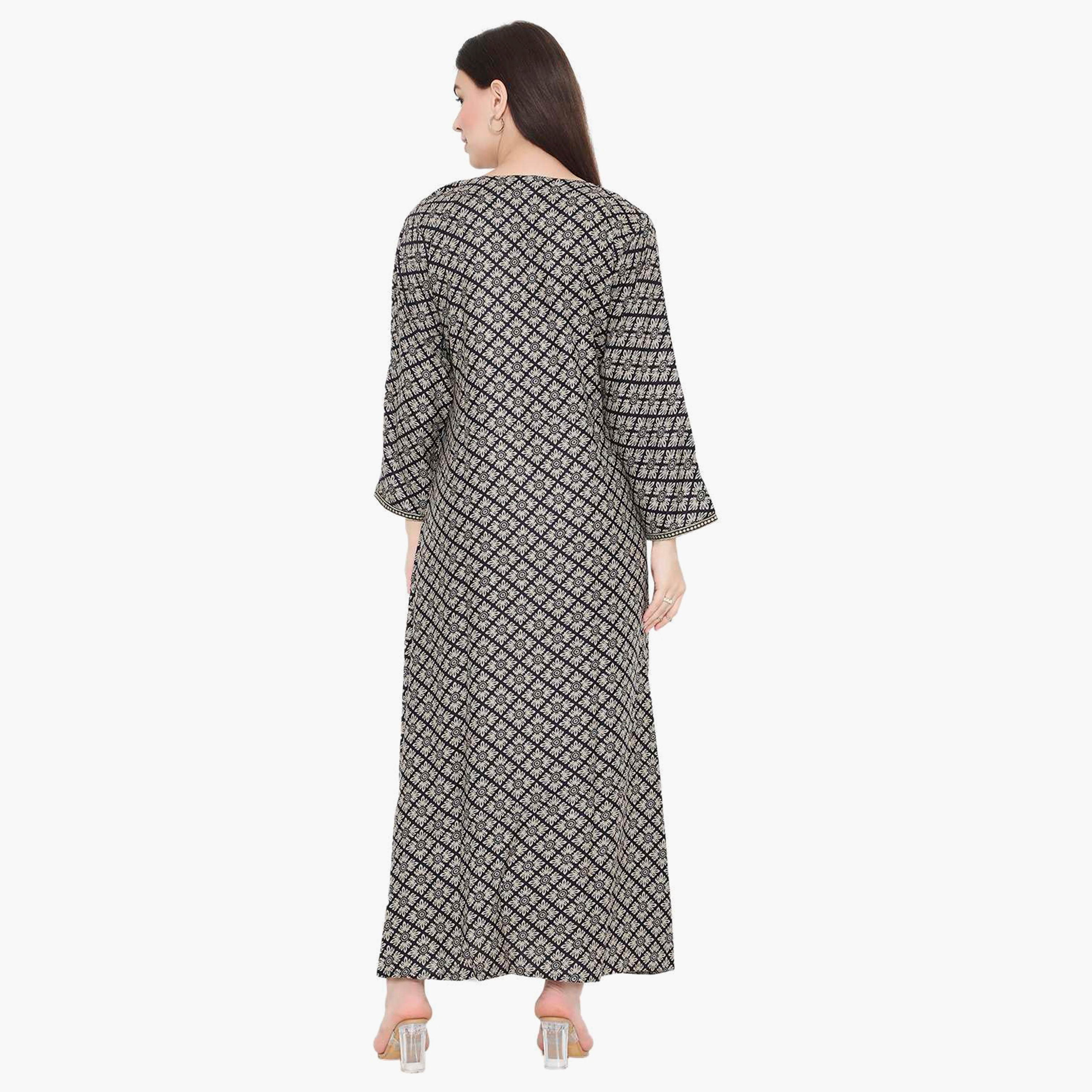 جلابية نسائية مطرزة بعقدة عنق من هانا آند سارة-women-arabicclothing-jalabiyas-image-5