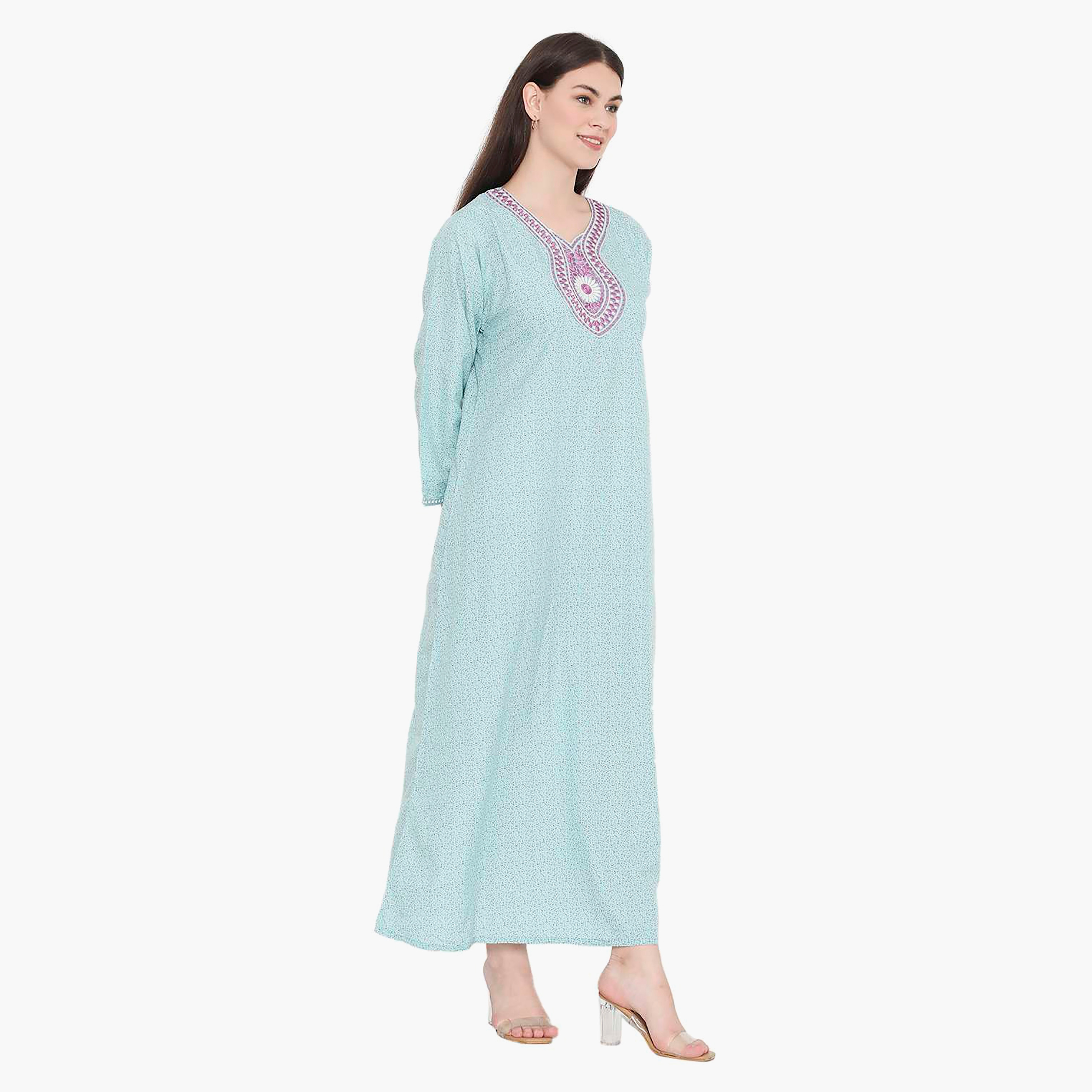 جلابية نسائية مطرزة بعقدة عنق من هانا آند سارة-women-arabicclothing-jalabiyas-image-3