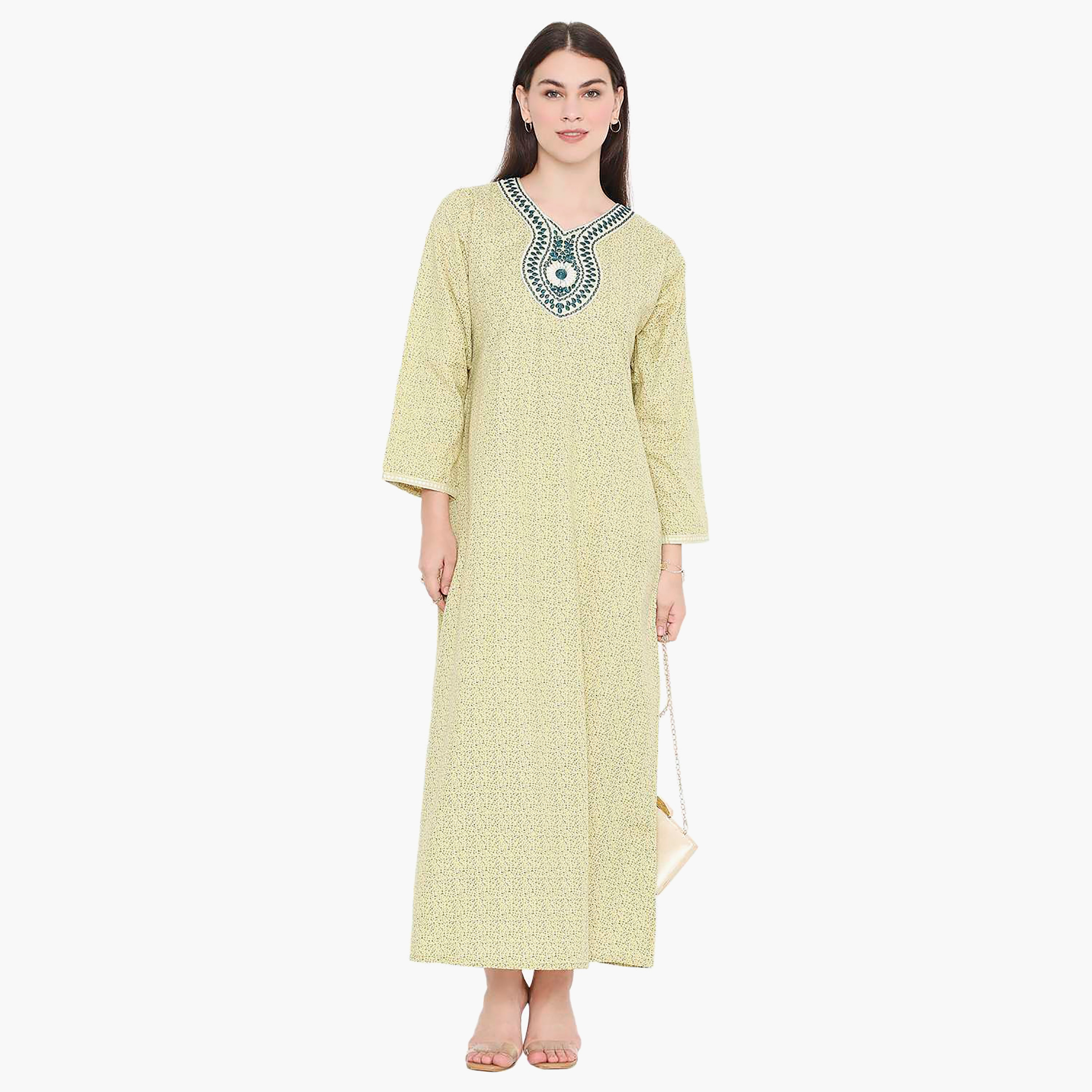 جلابية نسائية مطرزة بعقدة عنق من هانا آند سارة-women-arabicclothing-jalabiyas-image-6