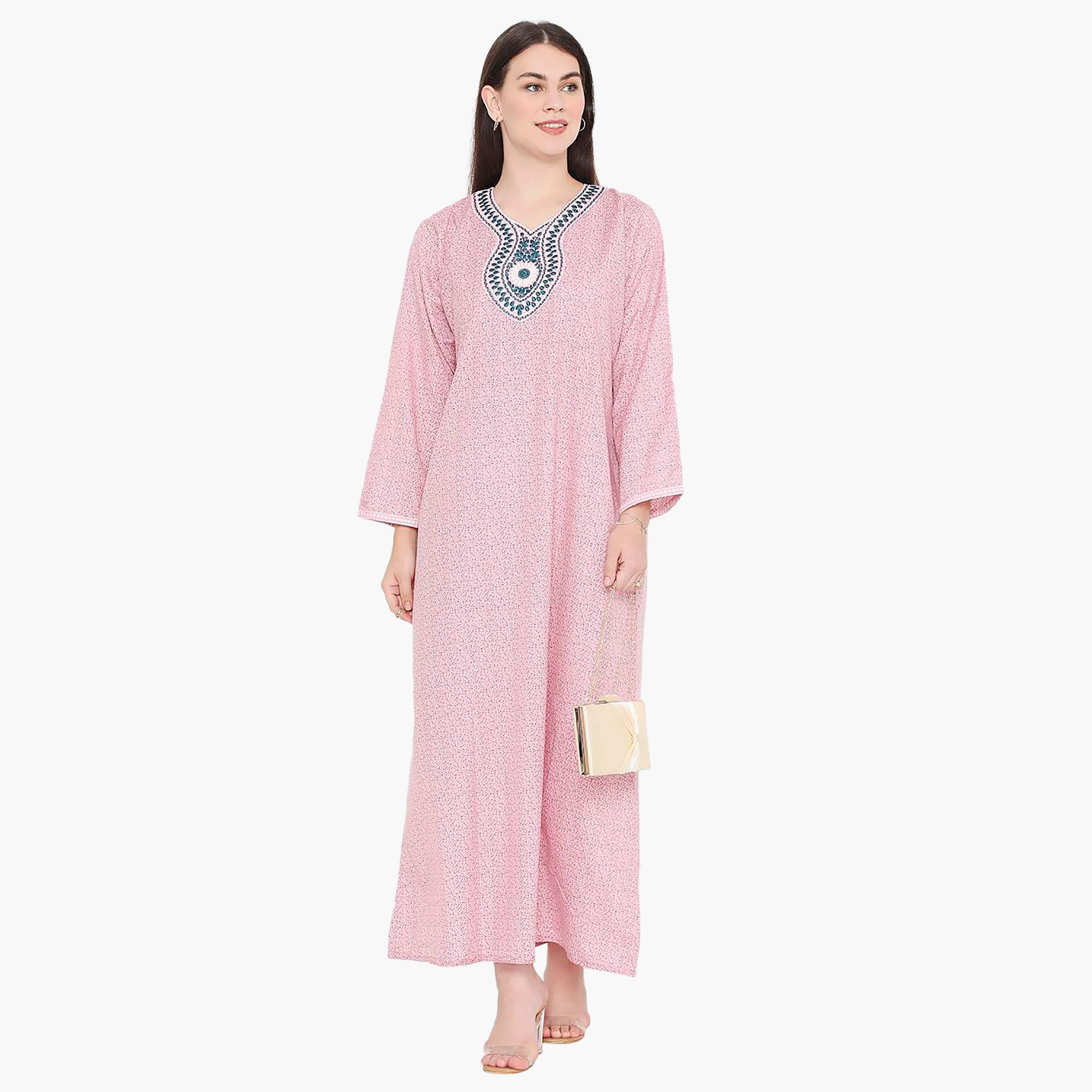جلابية نسائية مطرزة بعقدة عنق من هانا آند سارة-women-arabicclothing-jalabiyas-image-11