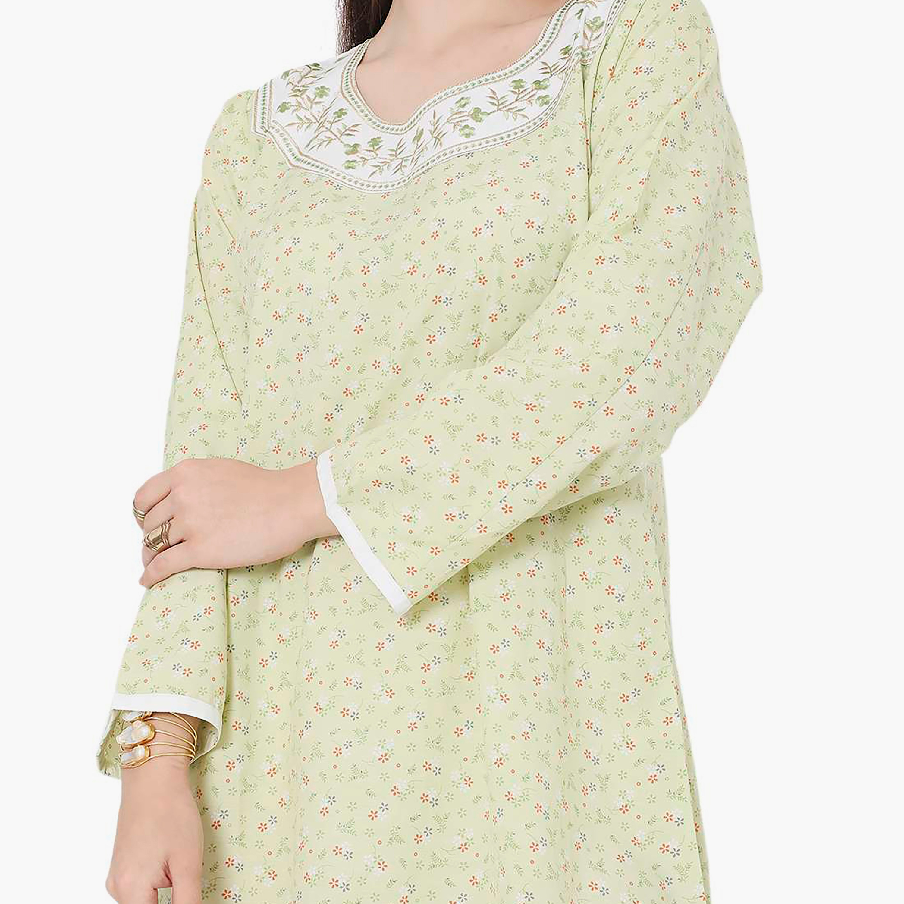 جلابية نسائية مطرزة بالزهور وعقدة عنق من هانا آند سارة-women-arabicclothing-jalabiyas-image-7