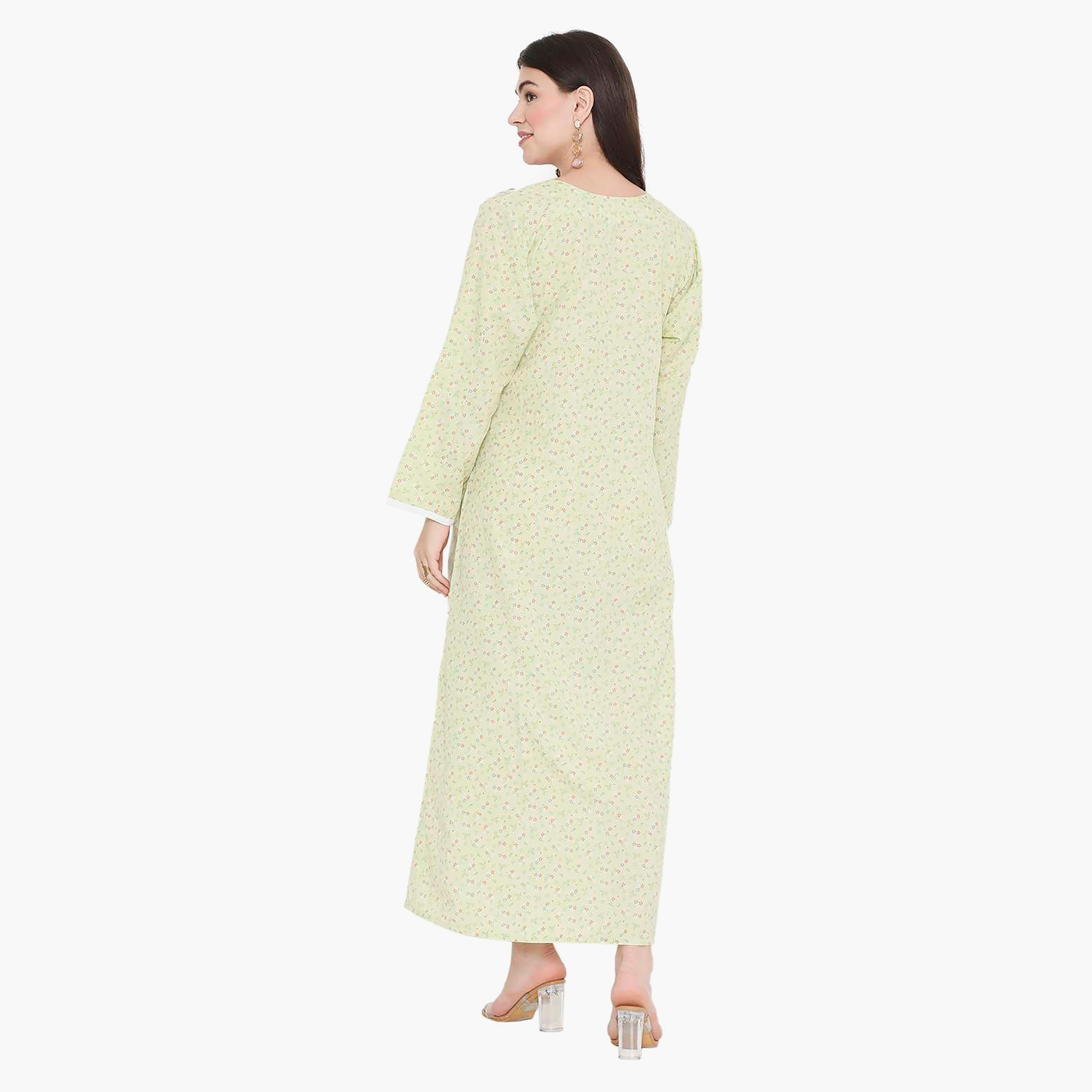 جلابية نسائية مطرزة بالزهور وعقدة عنق من هانا آند سارة-women-arabicclothing-jalabiyas-image-10