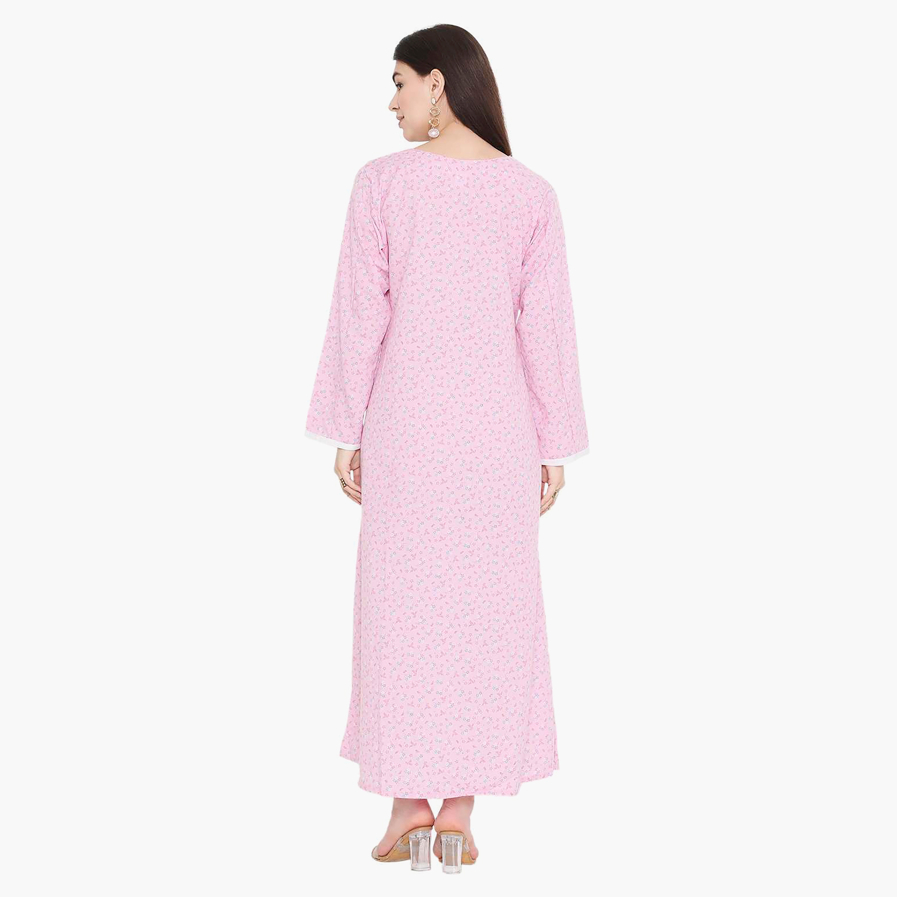 جلابية نسائية مطرزة بالزهور وعقدة عنق من هانا آند سارة-women-arabicclothing-jalabiyas-image-15
