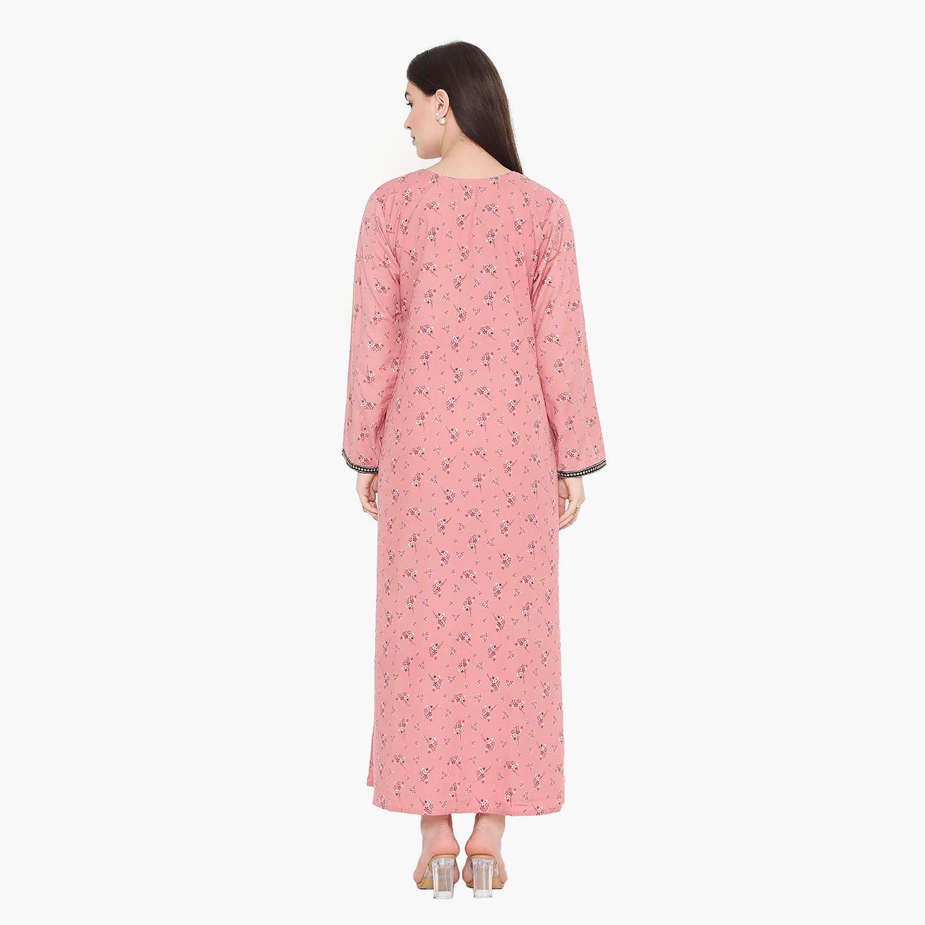 جلابية نسائية مطرزة بالزهور وعقدة عنق من هانا آند سارة-women-arabicclothing-jalabiyas-image-10