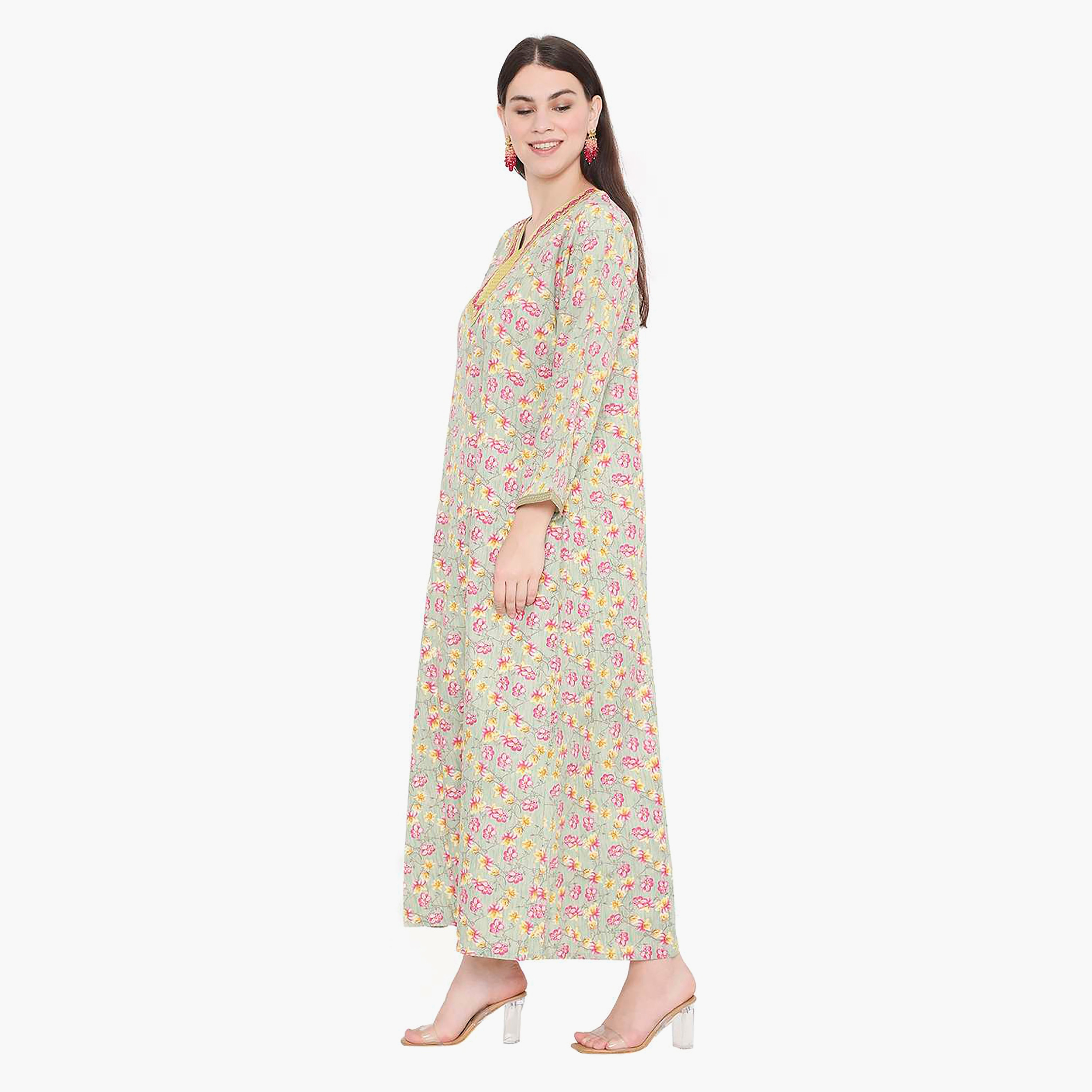 جلابية نسائية مطرزة بالزهور وعقدة عنق من هانا آند سارة-women-arabicclothing-jalabiyas-image-13