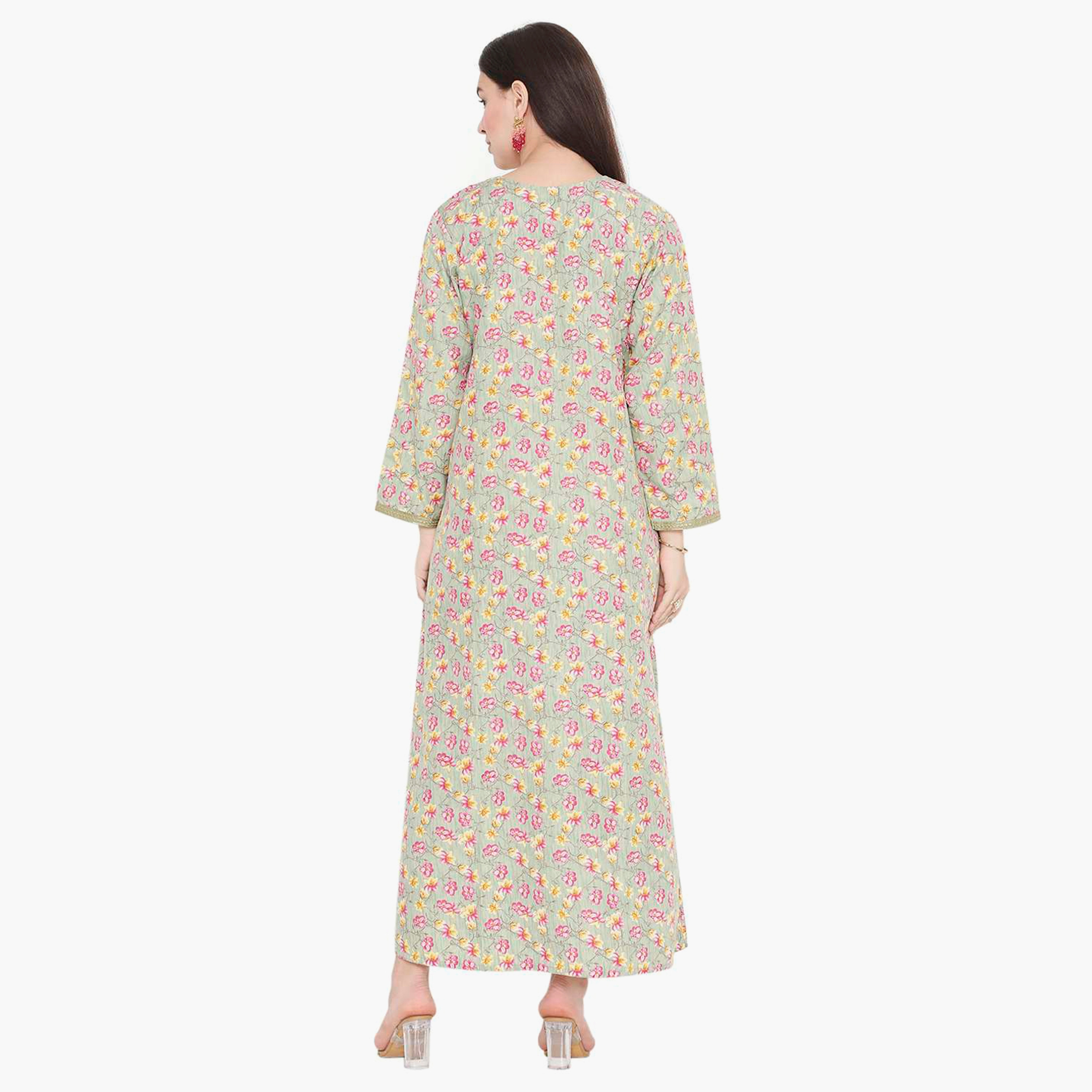 جلابية نسائية مطرزة بالزهور وعقدة عنق من هانا آند سارة-women-arabicclothing-jalabiyas-image-15