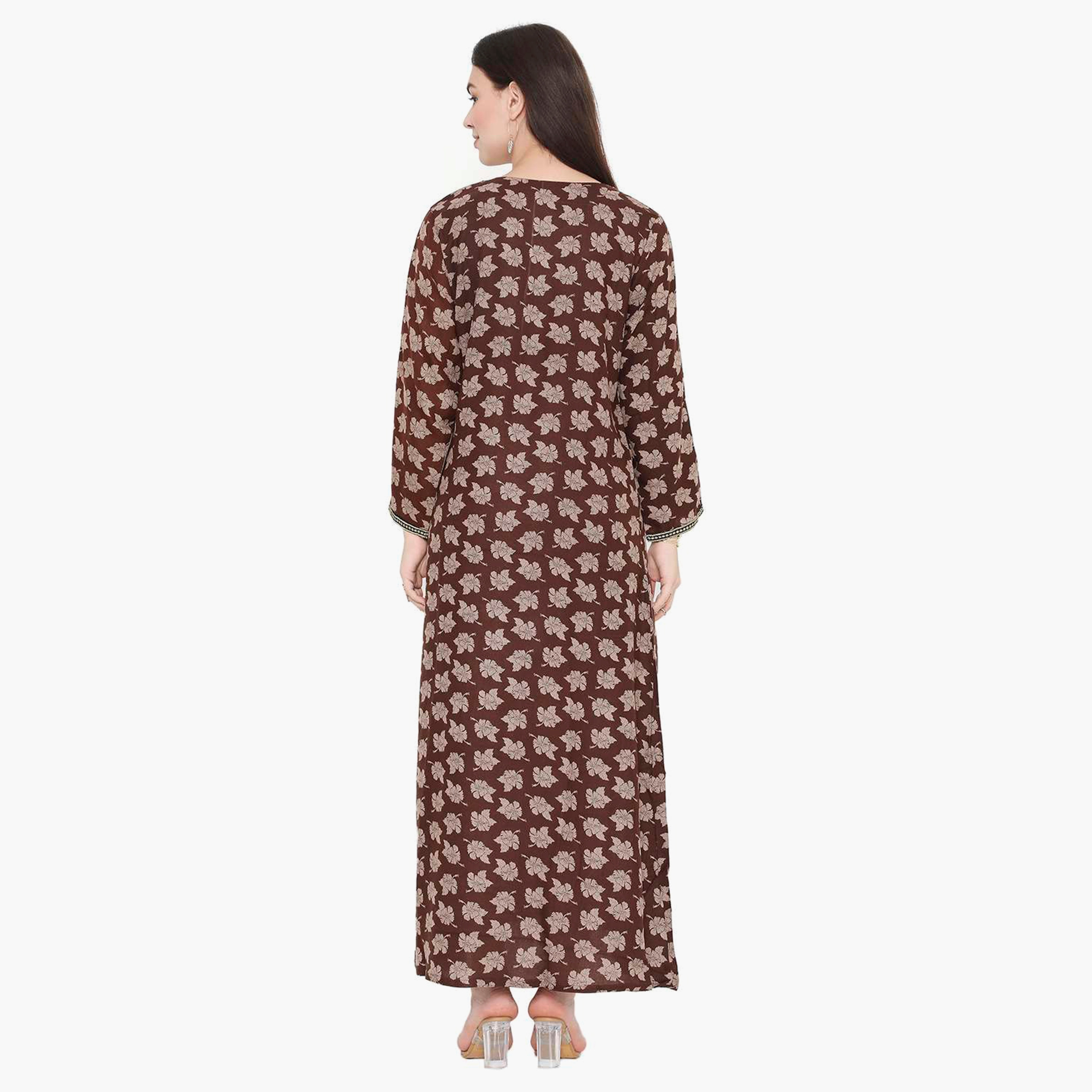 جلابية نسائية مطرزة بالزهور وعقدة عنق من هانا آند سارة-women-arabicclothing-jalabiyas-image-10