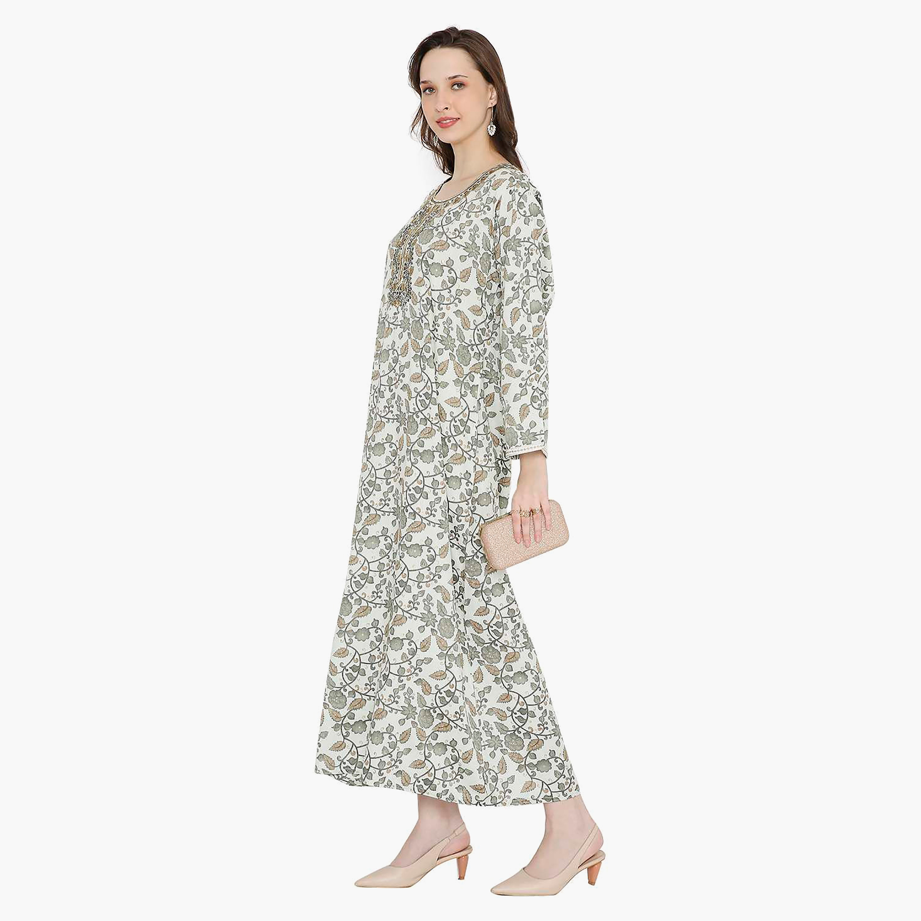 جلابية نسائية مطرزة بالزهور وعقدة عنق من هانا آند سارة-women-arabicclothing-jalabiyas-image-9