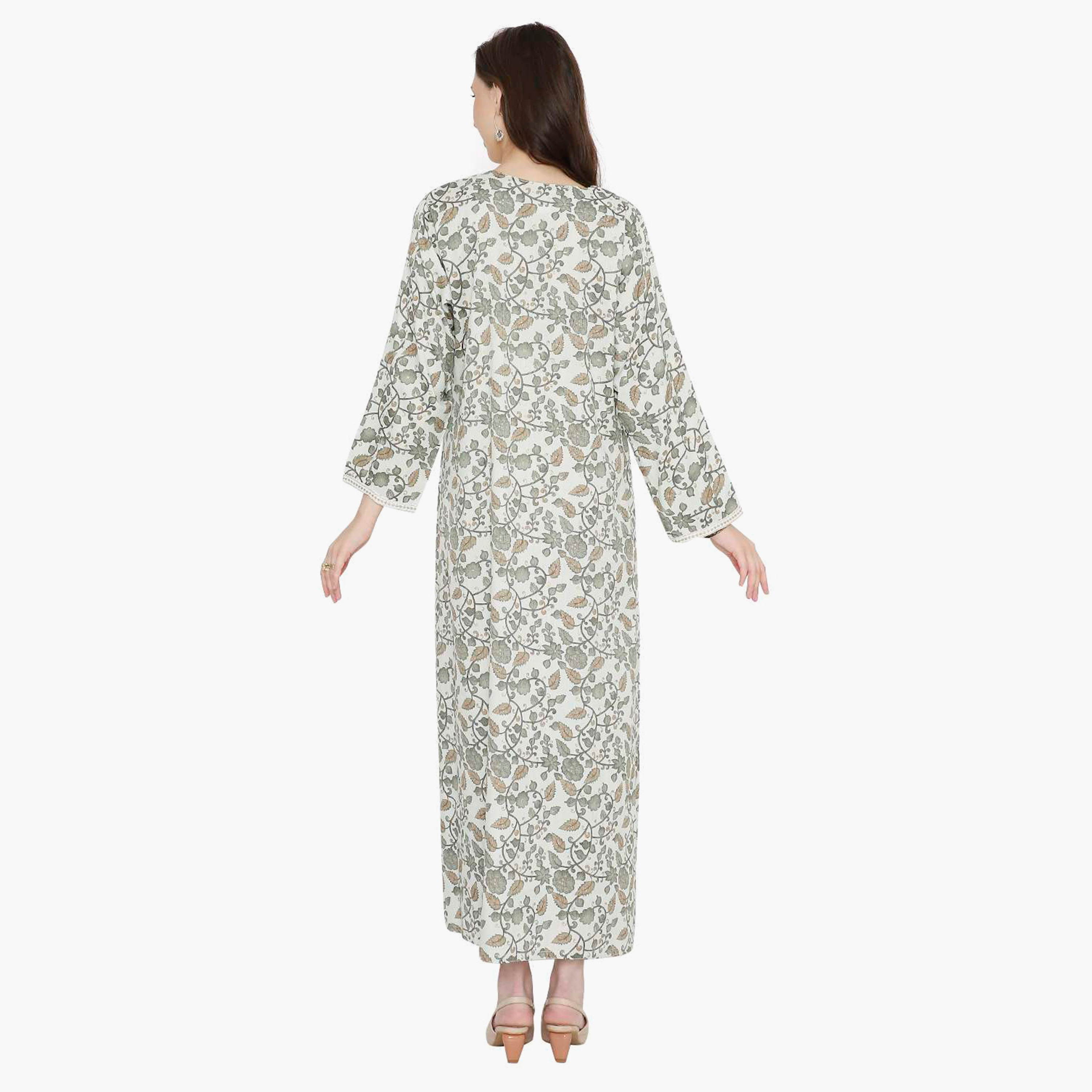 جلابية نسائية مطرزة بالزهور وعقدة عنق من هانا آند سارة-women-arabicclothing-jalabiyas-image-10