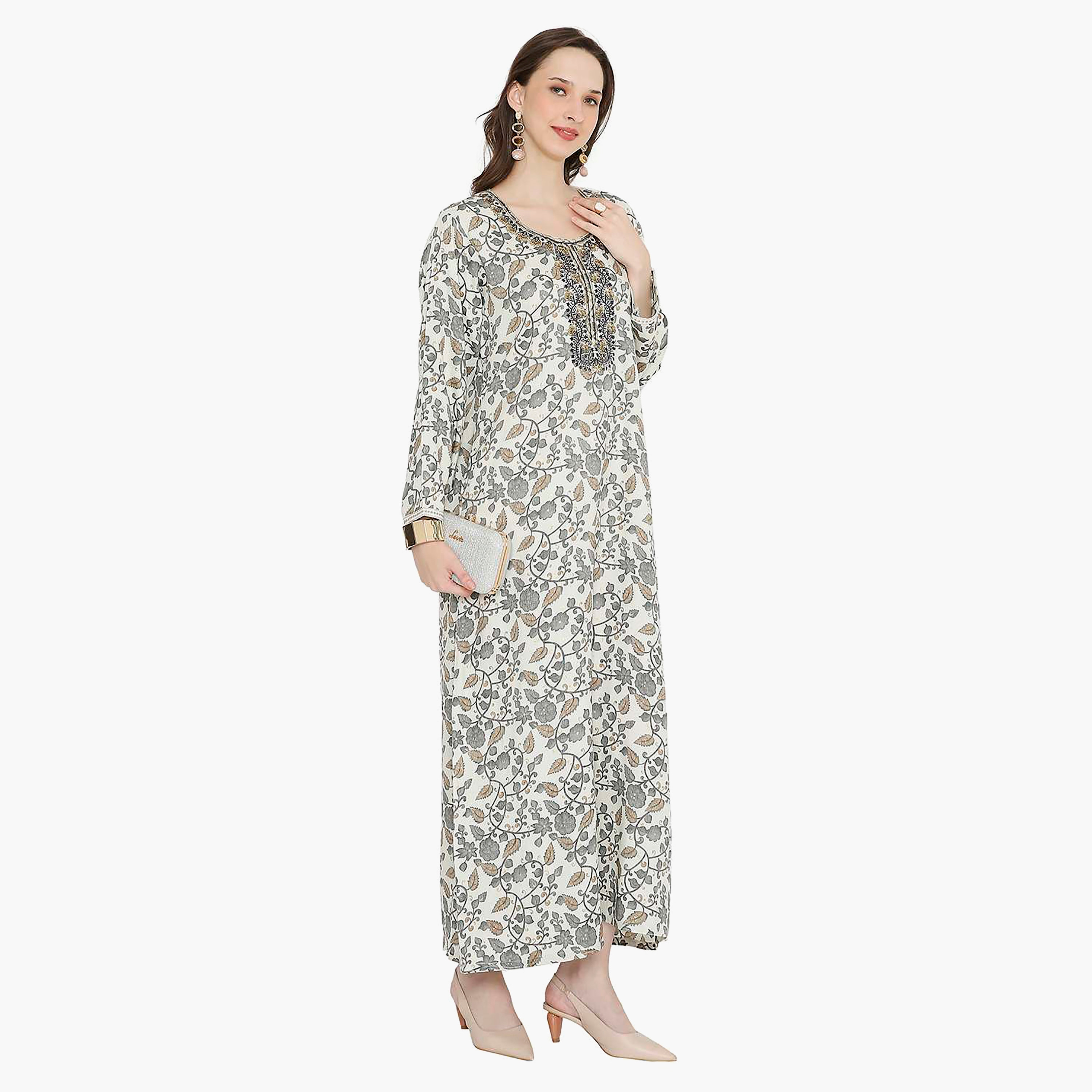 جلابية نسائية مطرزة بالزهور وعقدة عنق من هانا آند سارة-women-arabicclothing-jalabiyas-image-14