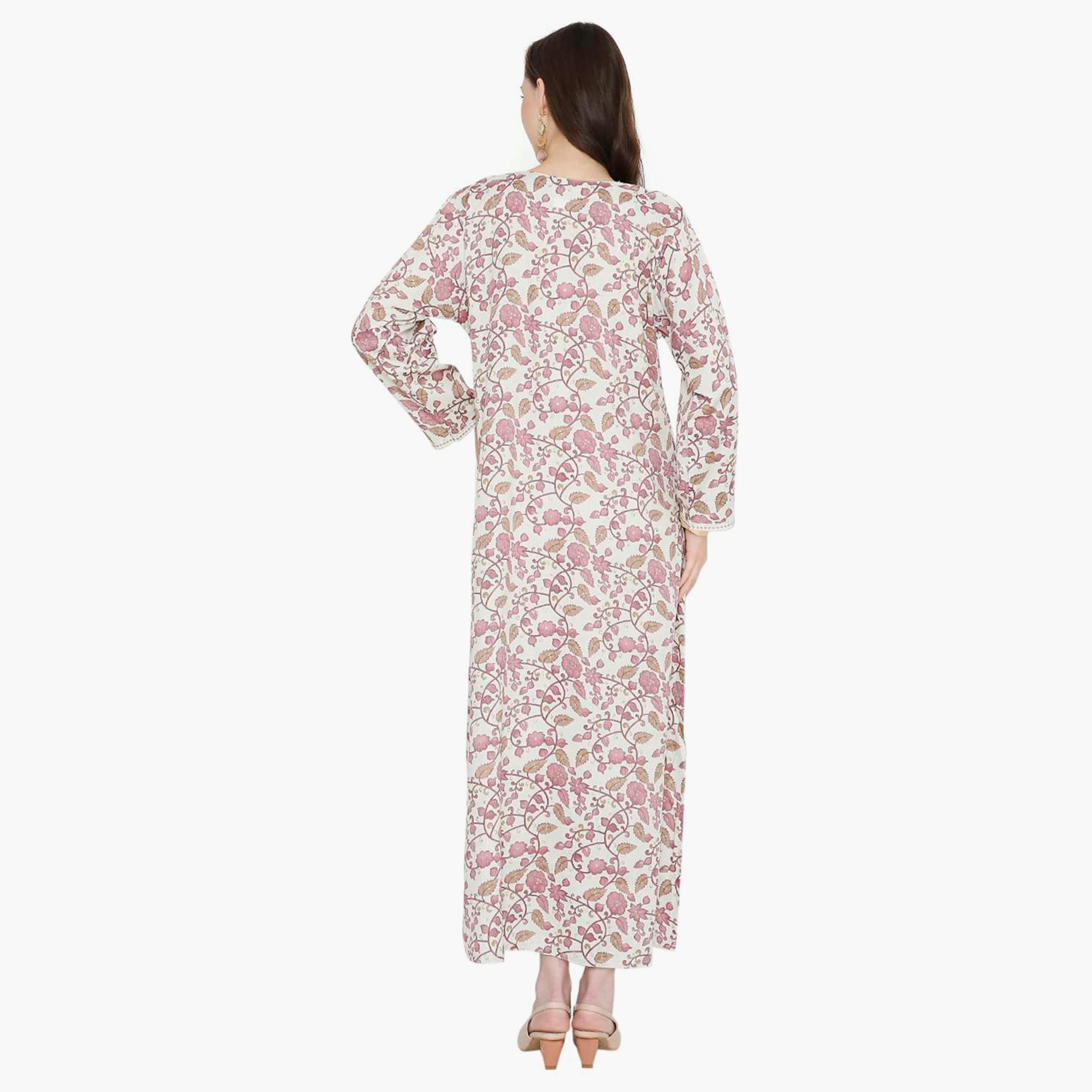 جلابية نسائية مطرزة بالزهور وعقدة عنق من هانا آند سارة-women-arabicclothing-jalabiyas-image-20
