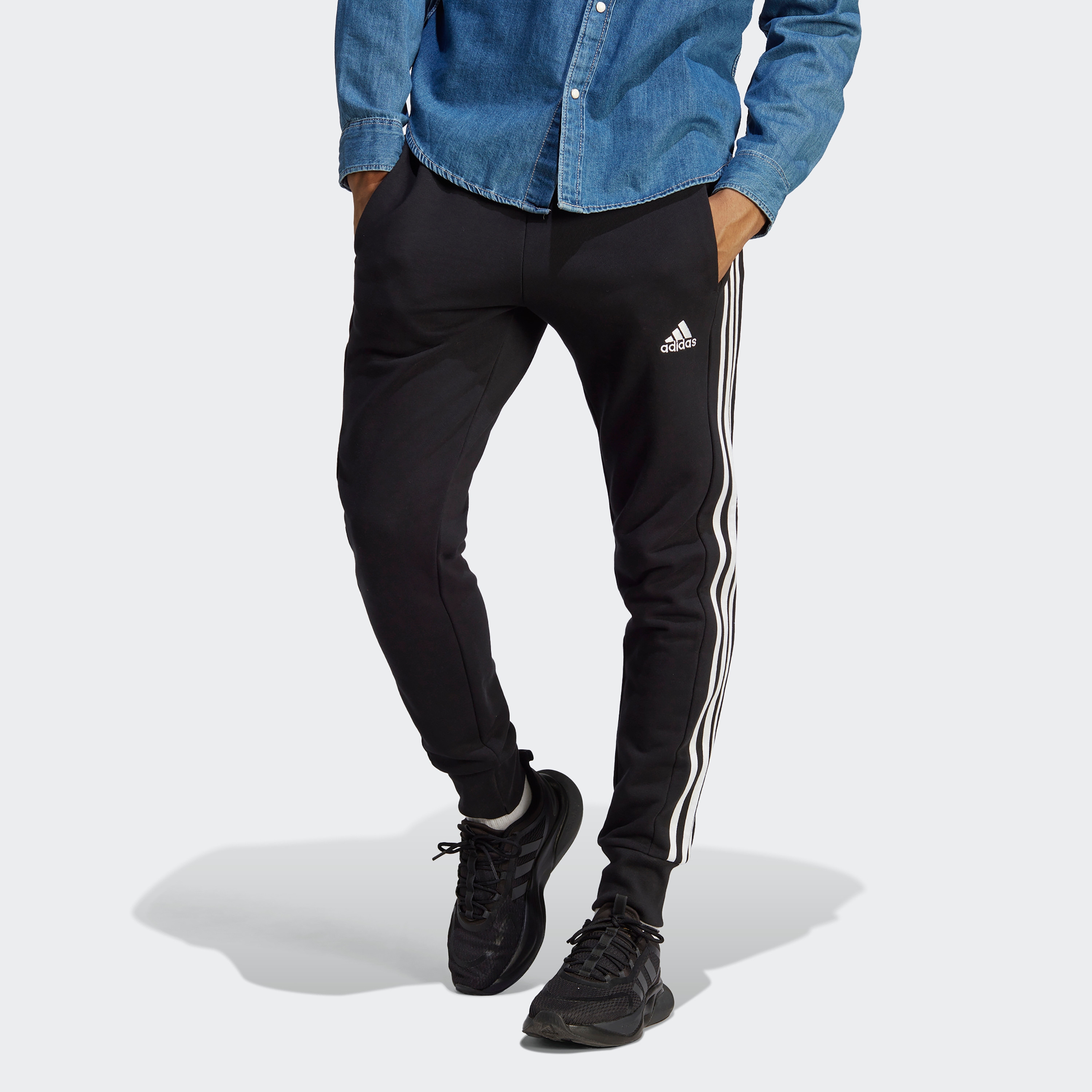 Adidas French Terry TC Men 3 Stripe Joggers-men-clothing-sportswearandactivewear-bottoms-image-1