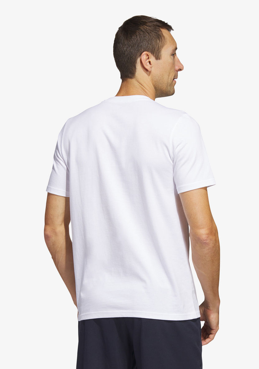 Adidas Logo Print T-shirt with Short Sleeves-T Shirts & Vests-image-1