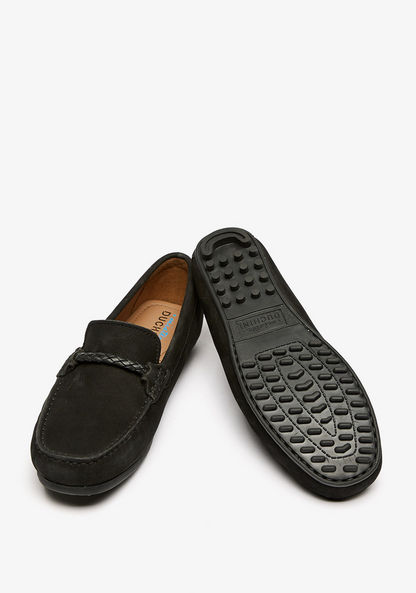 Mister Duchini Solid Slip-On Moccasins with Braid Trim Accent and Stitch Design-Boy%27s Casual Shoes-image-1