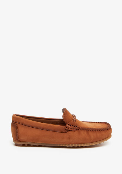Mister Duchini Solid Slip-On Moccasins with Braid Trim Accent and Stitch Design-Boy%27s Casual Shoes-image-0