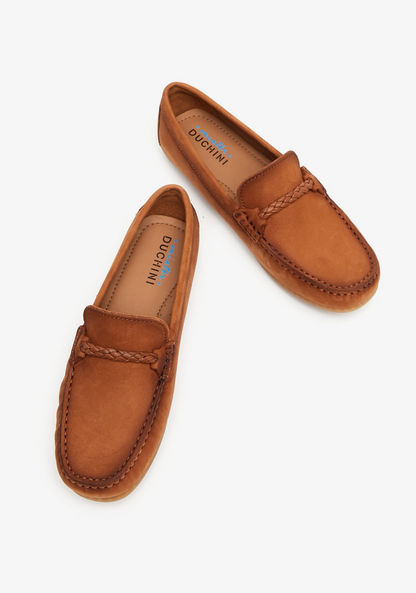 Mister Duchini Solid Slip-On Moccasins with Braid Trim Accent and Stitch Design-Boy%27s Casual Shoes-image-1