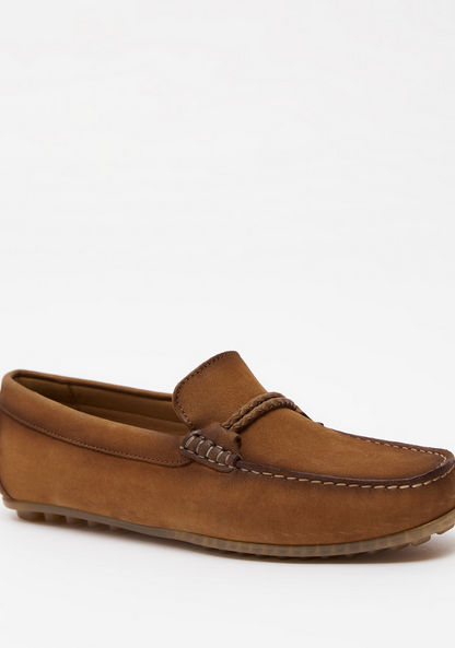 Slip-On Moccasins with Braid Trim Accent and Stitch Design-Boy%27s Casual Shoes-image-0