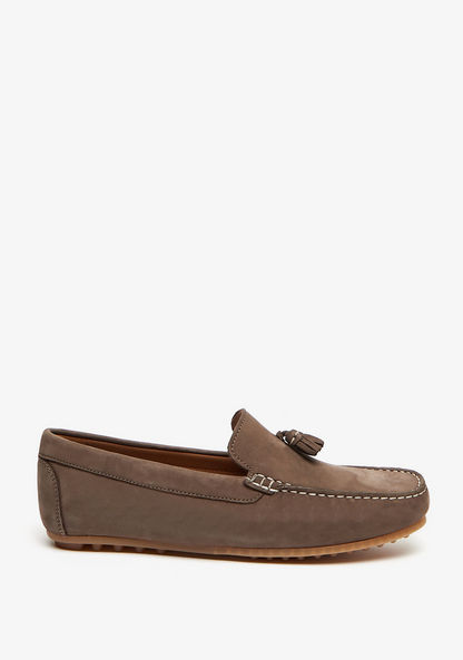Mister Duchini Solid Slip-On Moccasins with Tassel Accent
