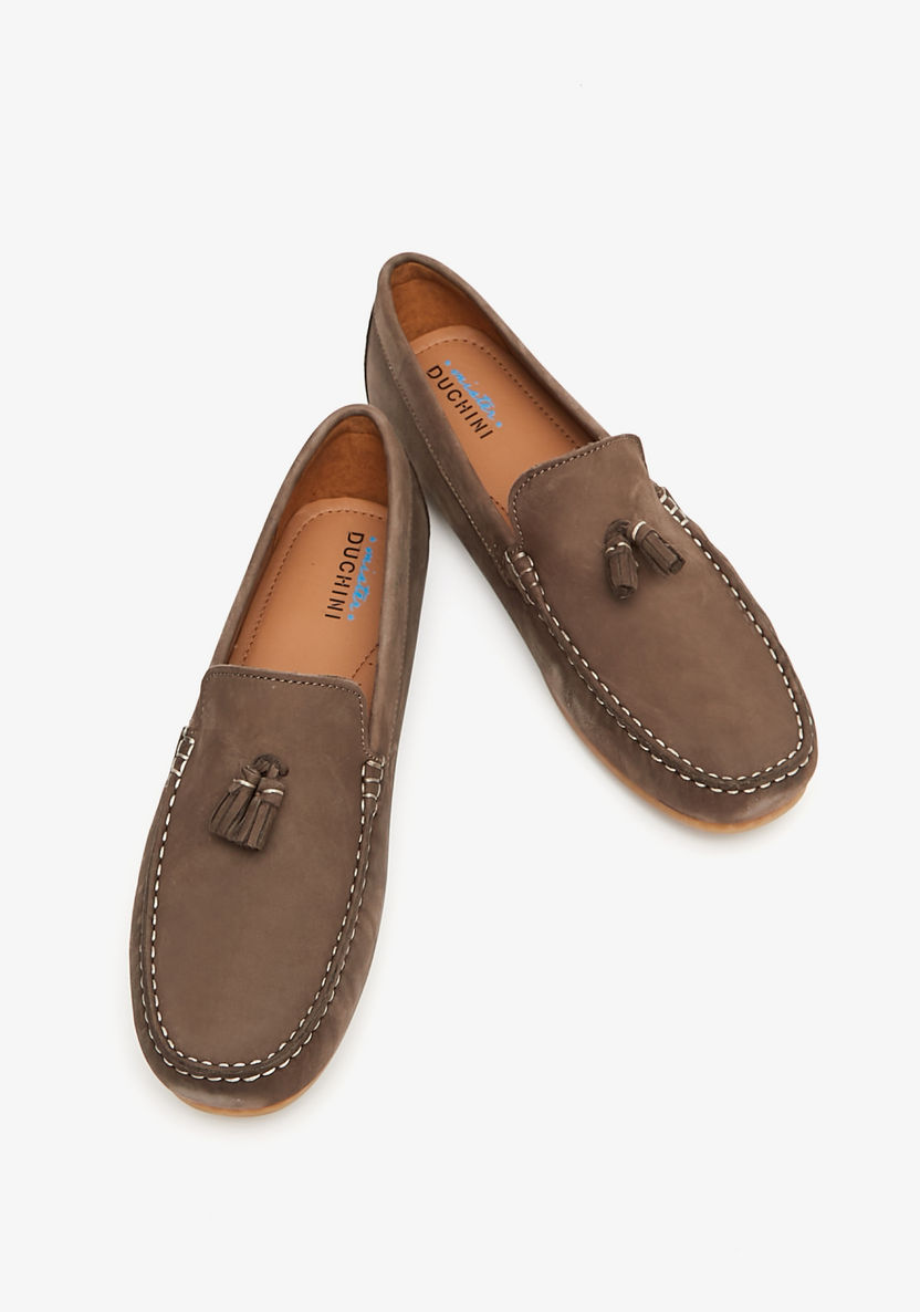Mister Duchini Solid Slip-On Moccasins with Tassel Accent-Boy%27s Casual Shoes-image-1