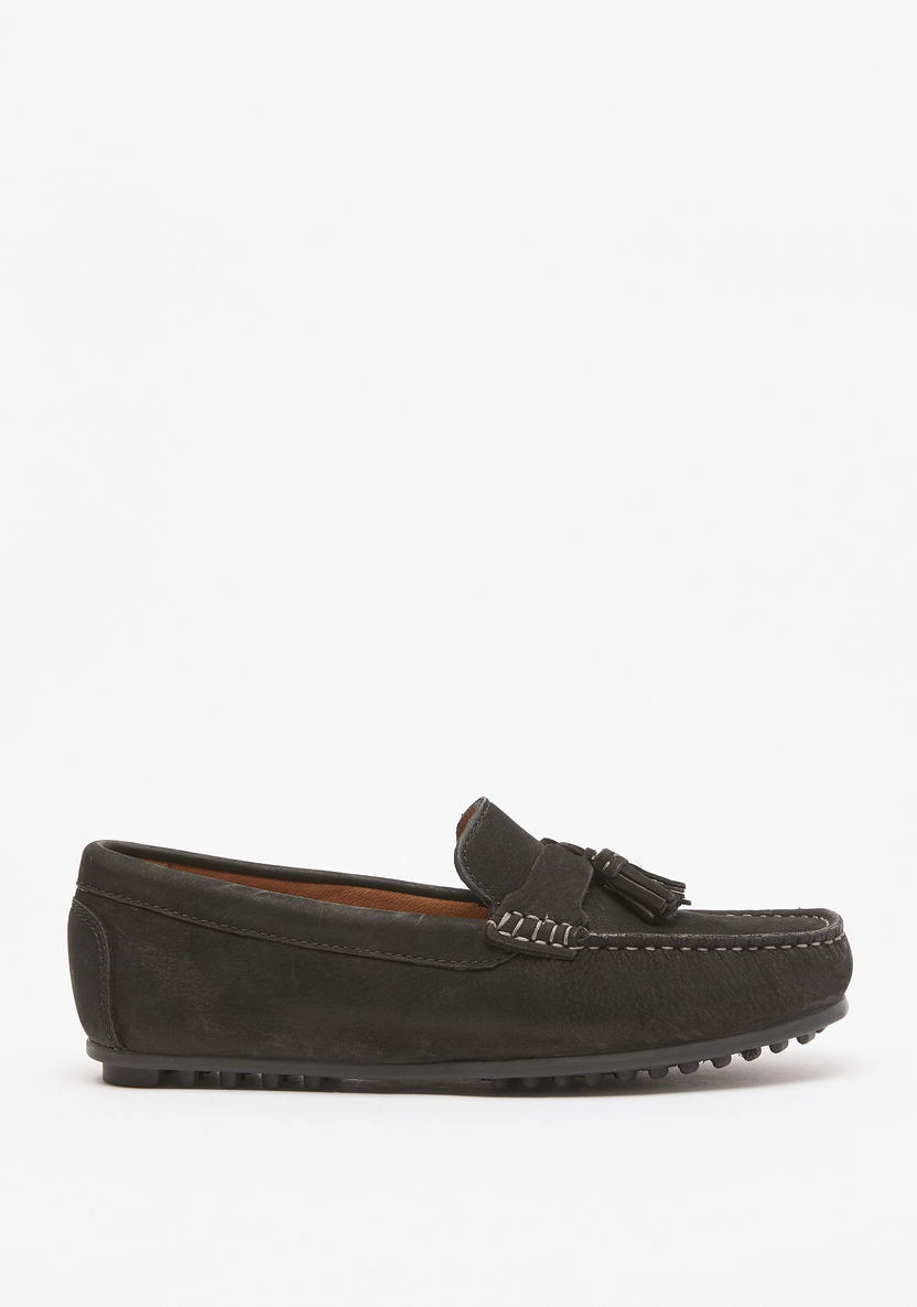Mister Duchini Solid Slip-On Moccasins with Tassel and Stitch Detail-Boy%27s Casual Shoes-image-0