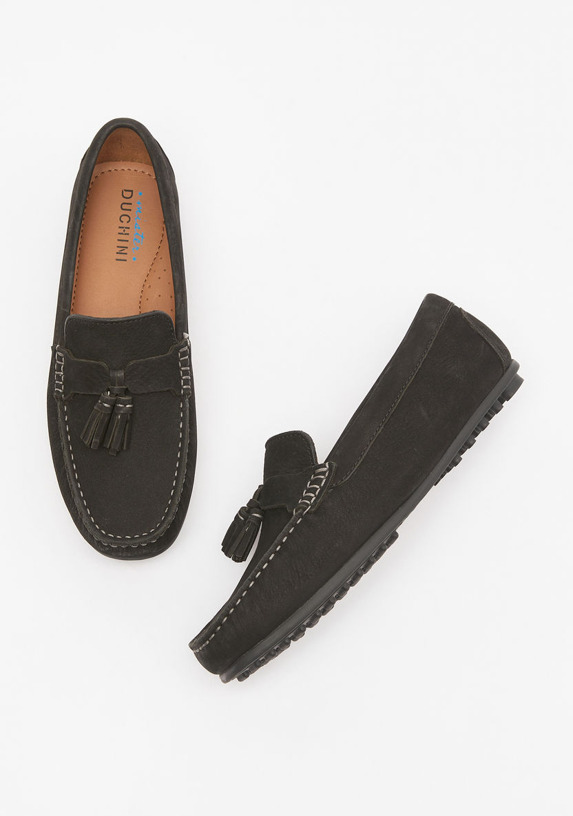 Mister Duchini Solid Slip-On Moccasins with Tassel and Stitch Detail-Boy%27s Casual Shoes-image-1