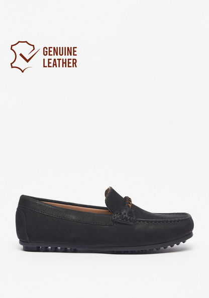 Mister Duchini Solid Slip-On Moccasins with Braid Trim Accent and Stitch Design-Boy%27s Casual Shoes-image-0