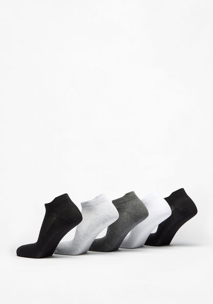 Textured Ankle Length Sports Socks - Set of 5-Men%27s Socks-image-2