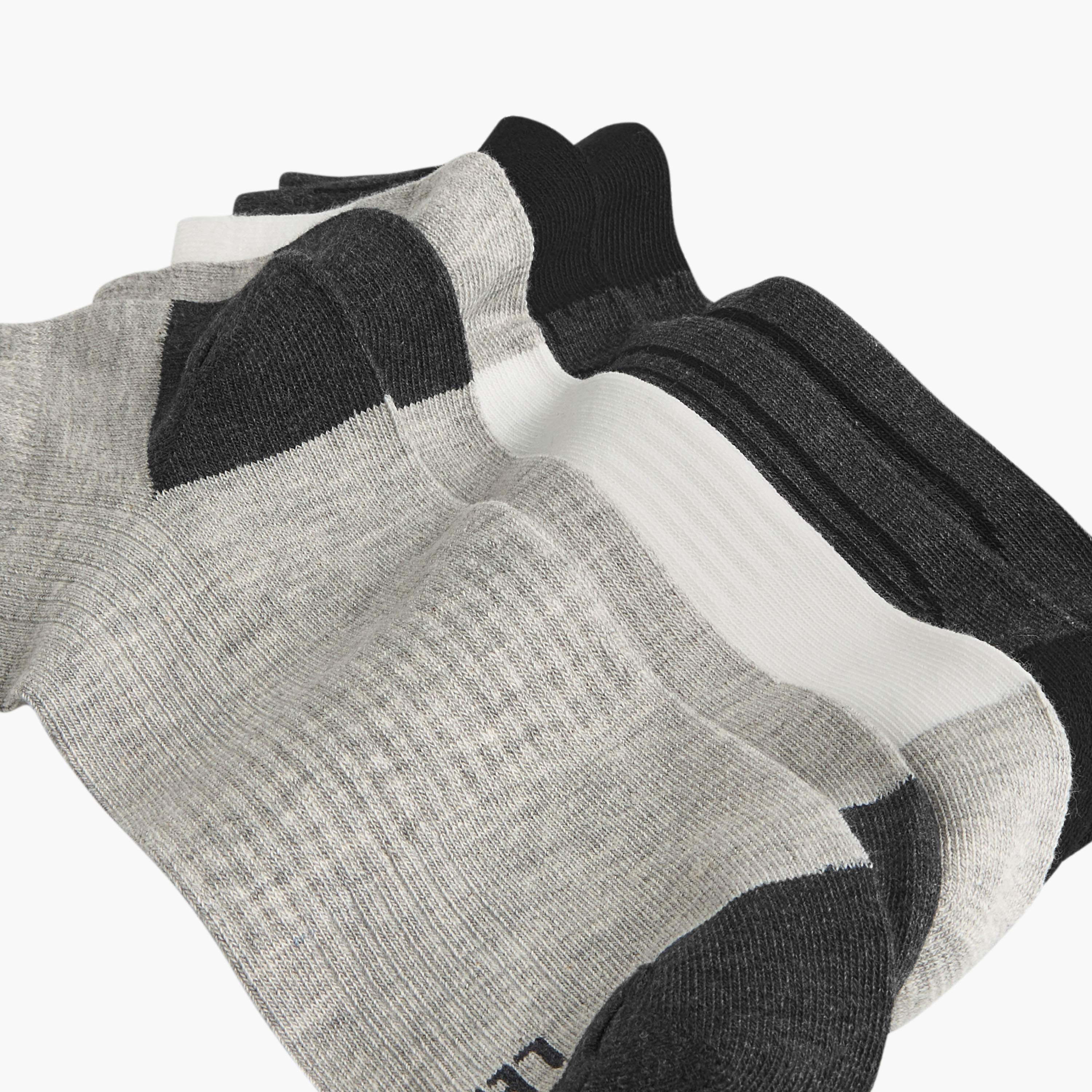 Lee Cooper Logo Print Non-Terry Ankle Length Socks - Set of 5-men-socks-image-4