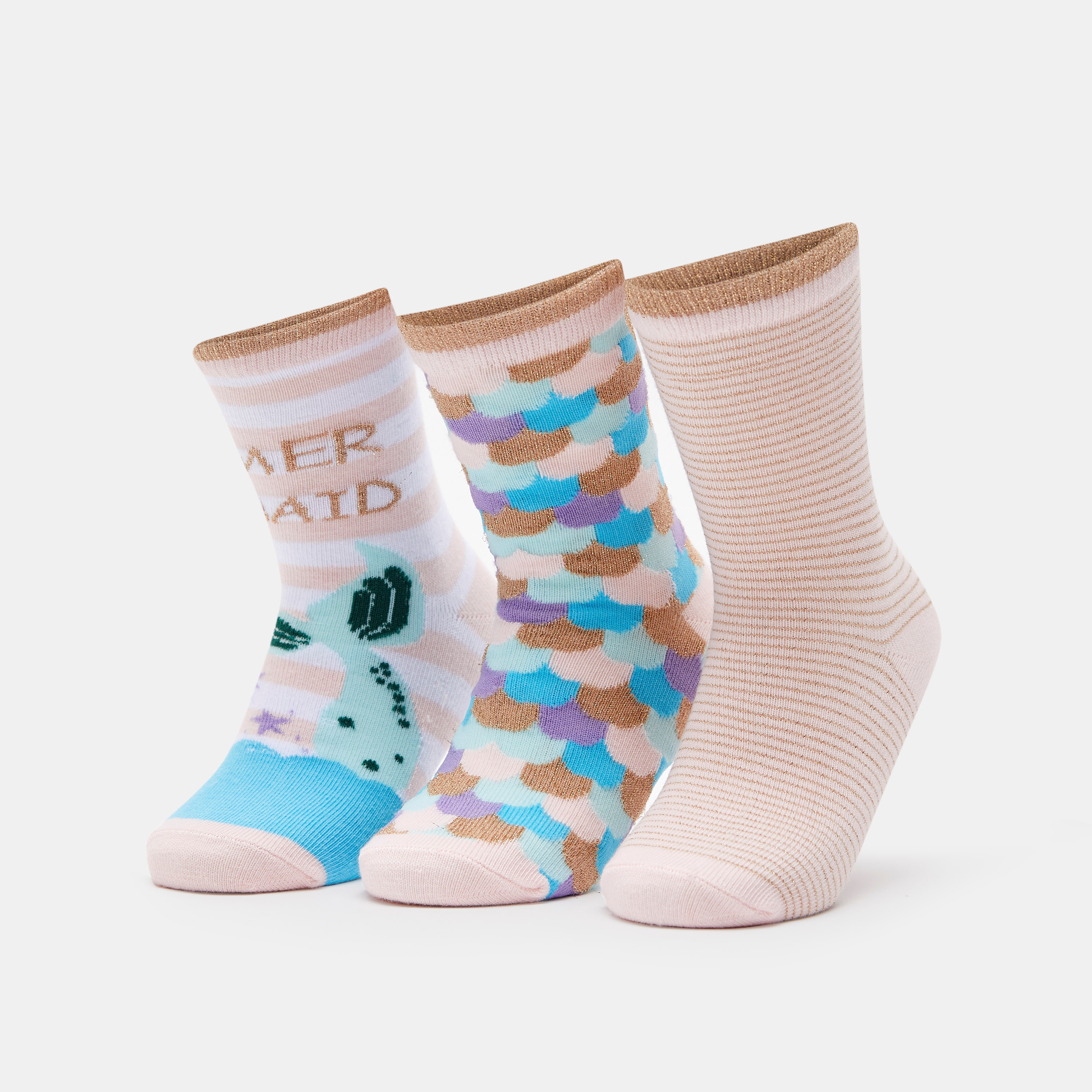 جوارب متنوعة بطول متوسط - طقم من 3-girls-accessories-socks-image-1